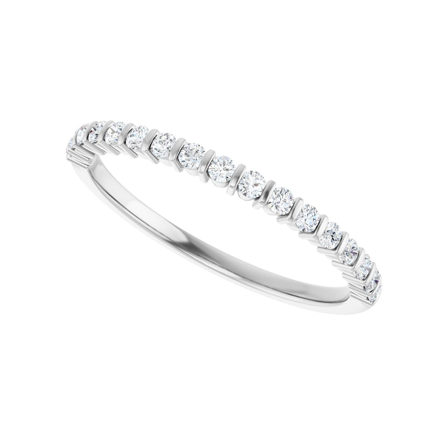Bar Channel-Set Anniversary Band - Round 1MM-2.5MM | Metal Type=14K White Gold | Diamond Size=1.5MM | Image 2
