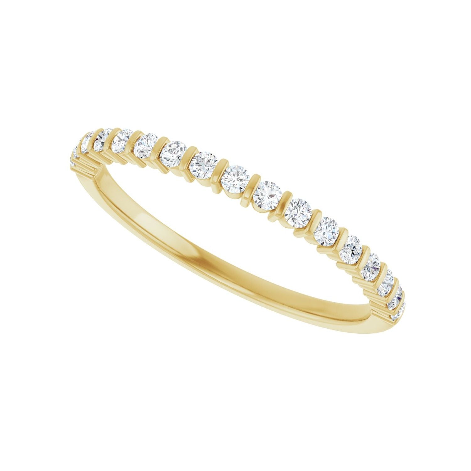 Bar Channel-Set Anniversary Band - Round 1MM-2.5MM | Metal Type=14K Yellow Gold | Diamond Size=1.5MM | Image 2