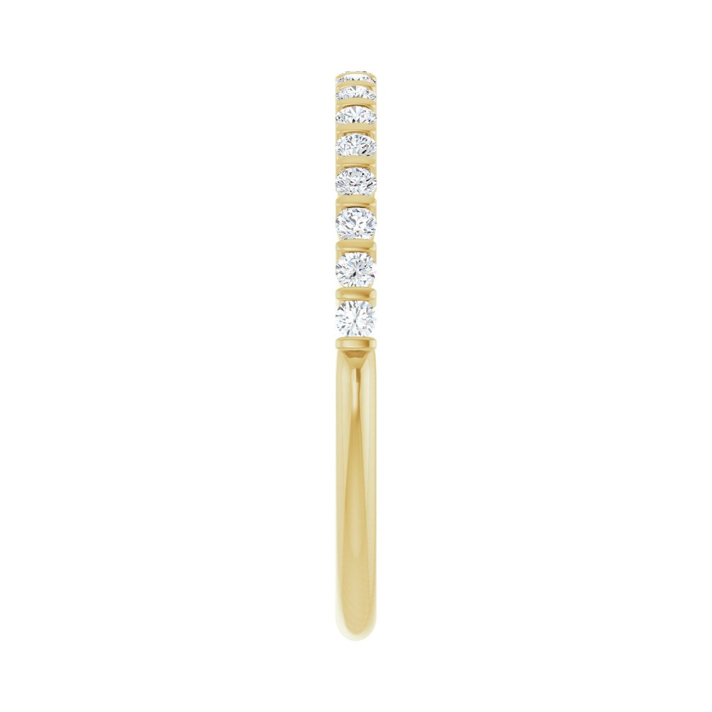 Bar Channel-Set Anniversary Band - Round 1MM-2.5MM | Metal Type=14K Yellow Gold | Diamond Size=1.5MM | Image 1