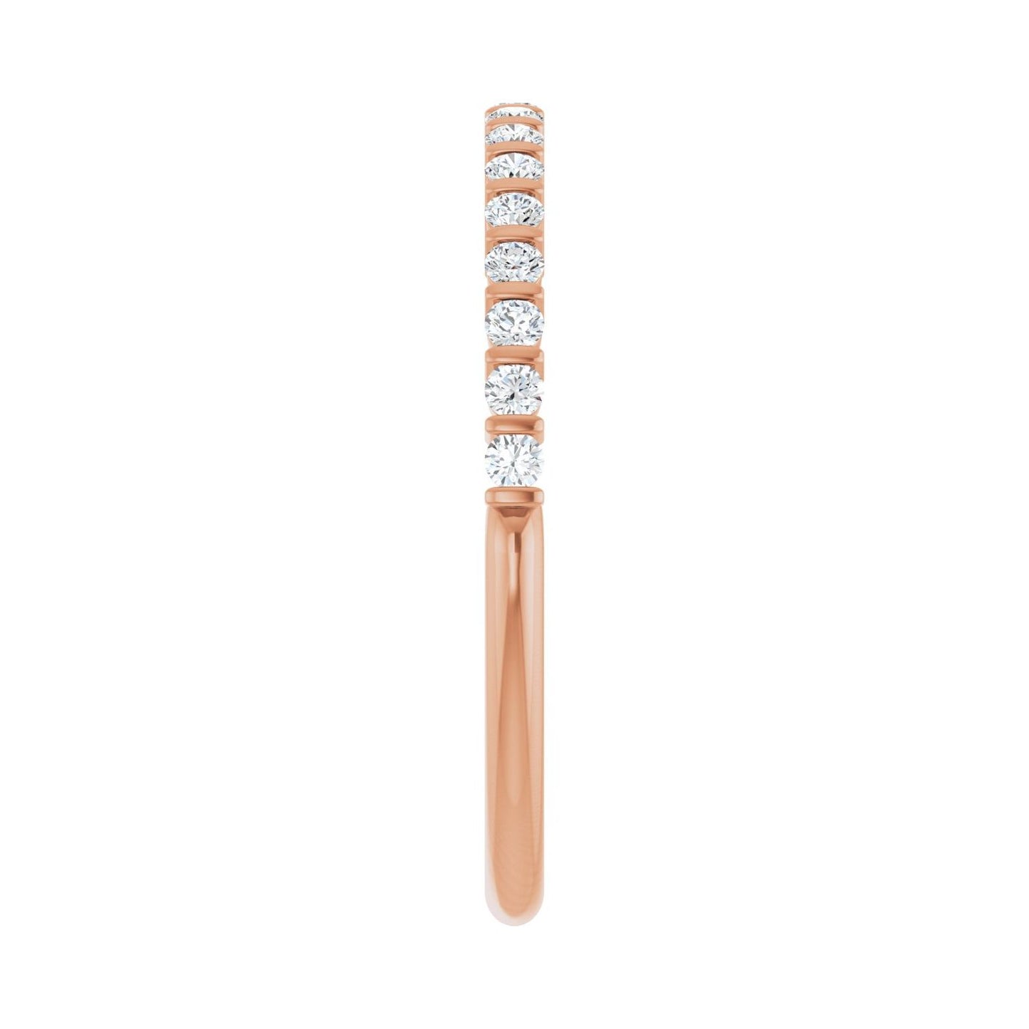 Bar Channel-Set Anniversary Band - Round 1MM-2.5MM | Metal Type=14K Rose Gold | Diamond Size=1.5MM | Image 1