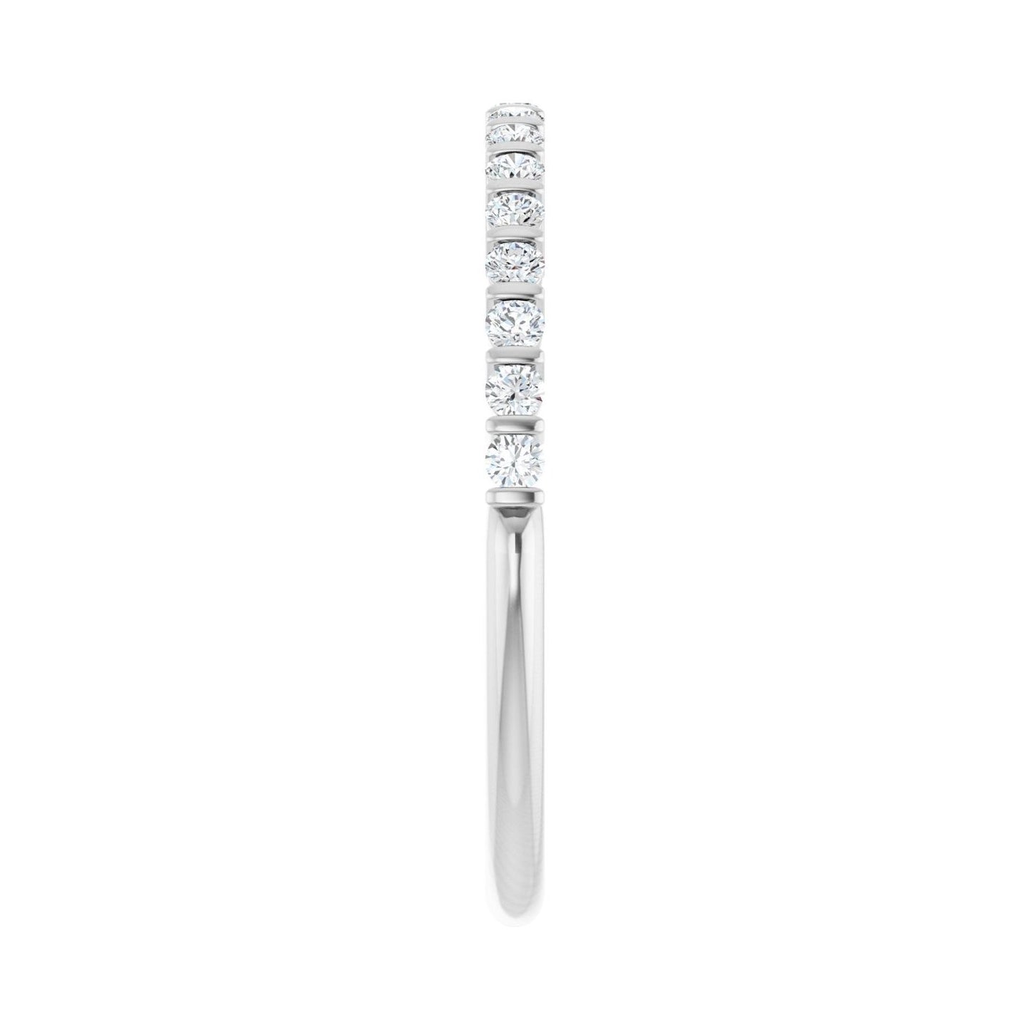 Bar Channel-Set Anniversary Band - Round 1MM-2.5MM | Metal Type=14K White Gold | Diamond Size=1.5MM | Image 1