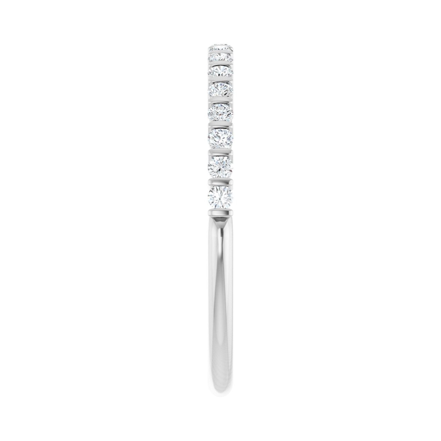Bar Channel-Set Anniversary Band - Round 1MM-2.5MM | Metal Type=14K White Gold | Diamond Size=1.5MM | Image 1