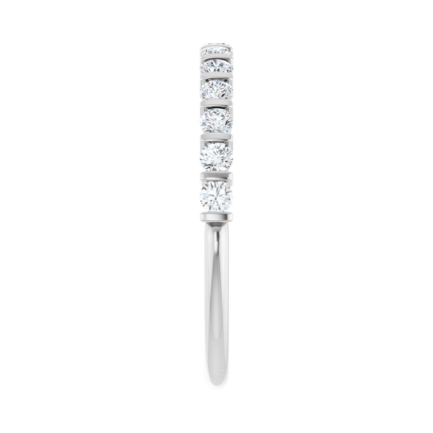 Bar Channel-Set Anniversary Band - Round 1MM-2.5MM | Metal Type=14K White Gold | Diamond Size=2MM | Image 1