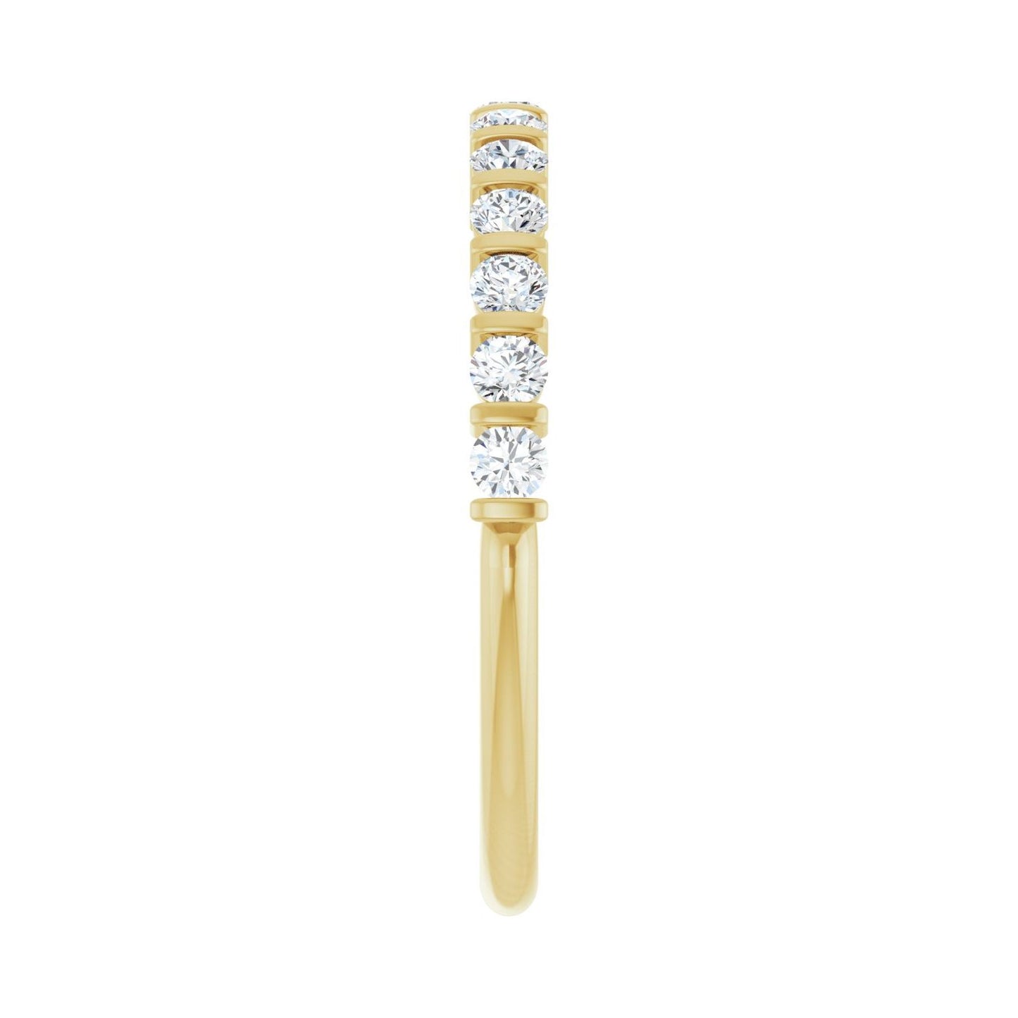 Bar Channel-Set Anniversary Band - Round 1MM-2.5MM | Metal Type=14K Yellow Gold | Diamond Size=2MM | Image 1