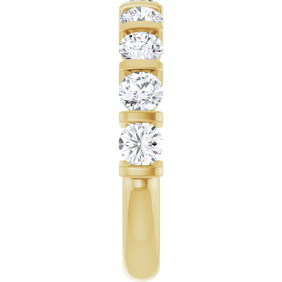 Bar Channel-Set Anniversary Band - Round | Metal Type=14K Yellow Gold | Diamond Size=3.5MM | Image 5