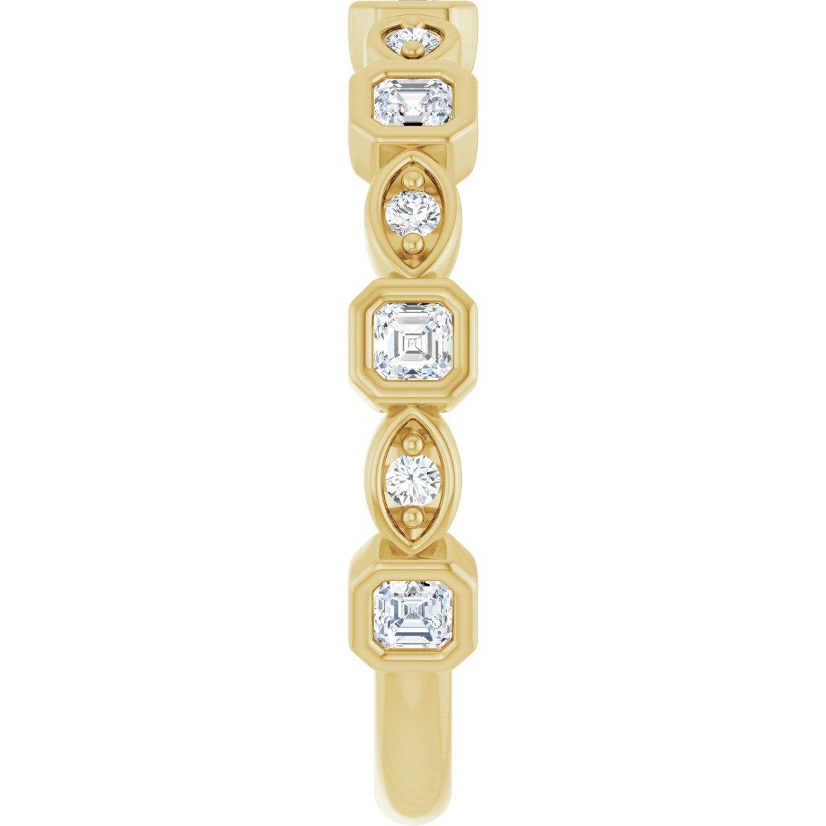 Anniversary Band - Asscher | Metal Type=14K Yellow Gold | Diamond Size=2 X 2 mm | Image 2