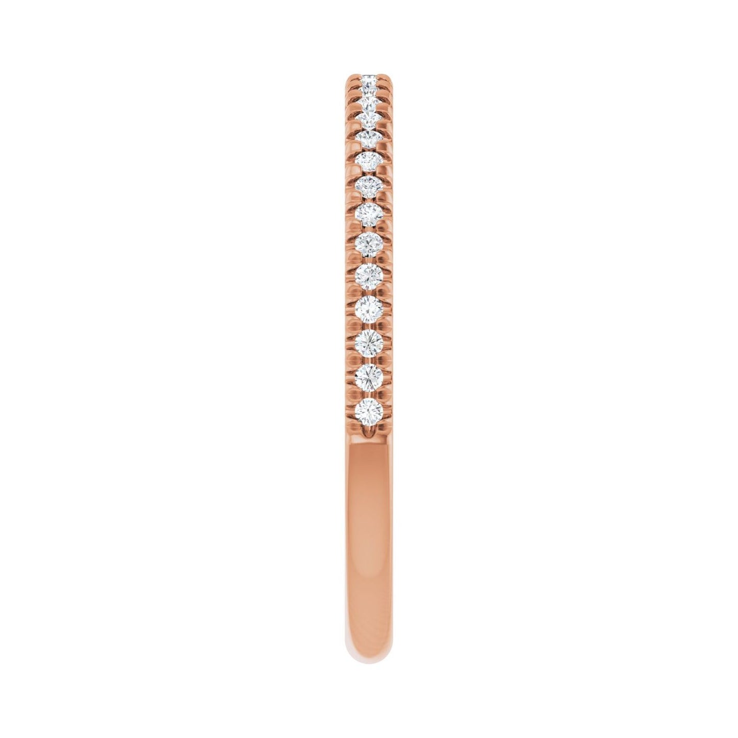 French-Set Anniversary Band - Round 1MM-2.5MM | Metal Type=14K Rose Gold | Diamond Size=1MM | Image 1