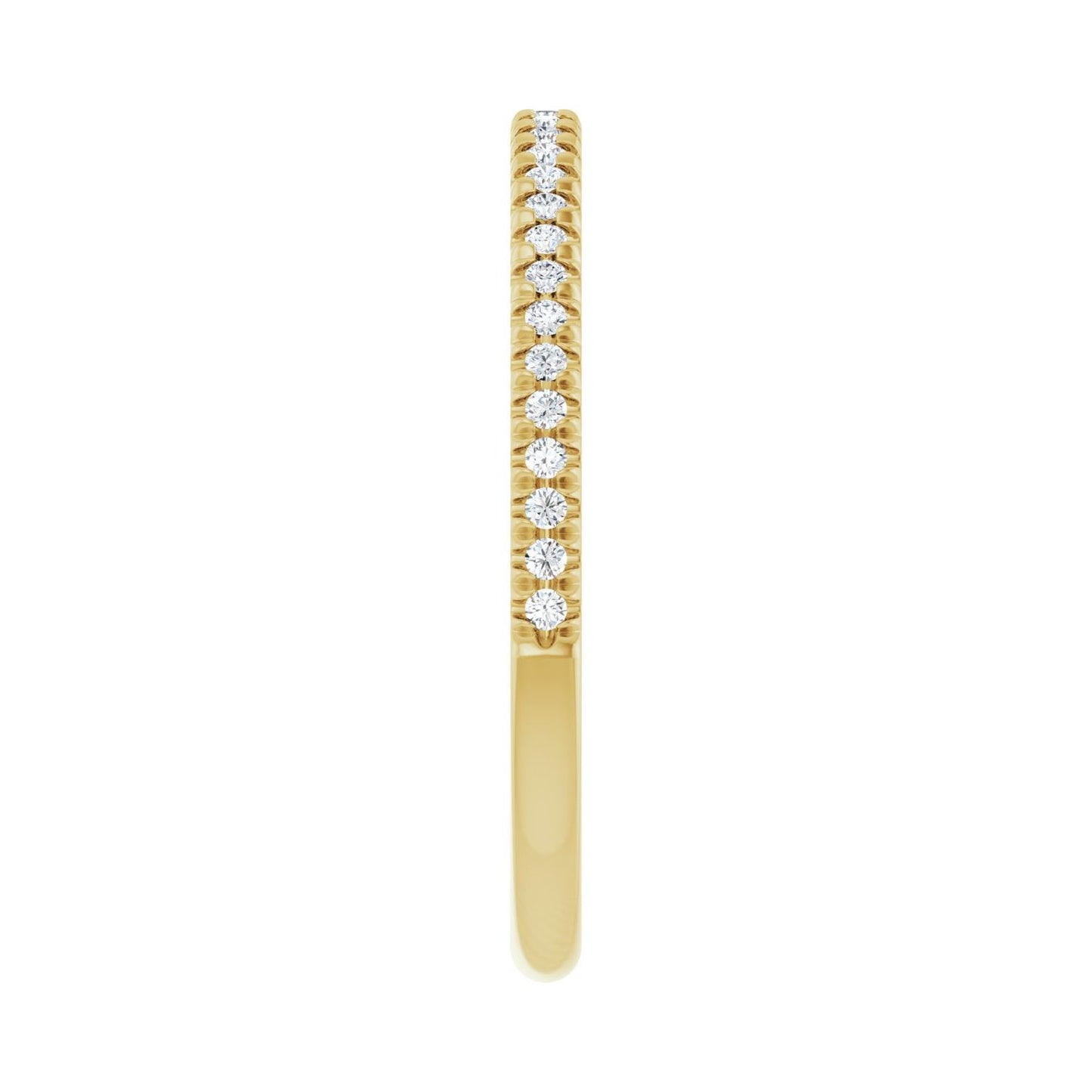 French-Set Anniversary Band - Round 1MM-2.5MM | Metal Type=14K Yellow Gold | Diamond Size=1MM | Image 1