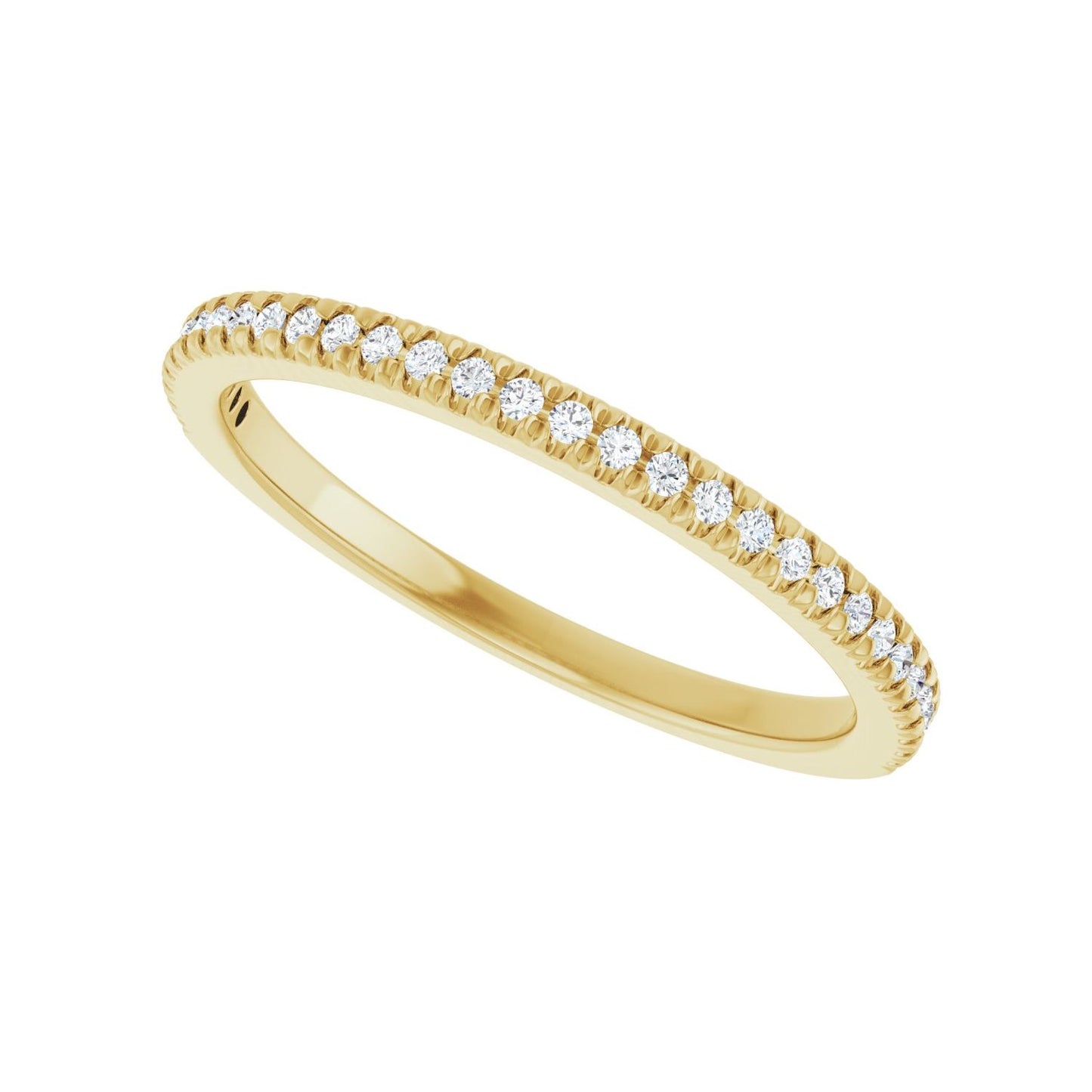 French-Set Anniversary Band - Round 1MM-2.5MM | Metal Type=14K Yellow Gold | Diamond Size=1MM | Image 2