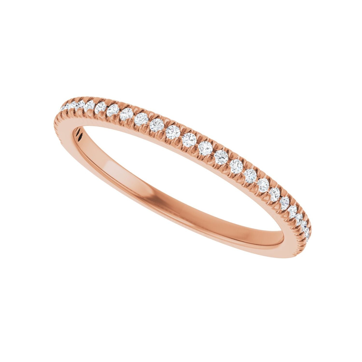 French-Set Anniversary Band - Round 1MM-2.5MM | Metal Type=14K Rose Gold | Diamond Size=1MM | Image 2