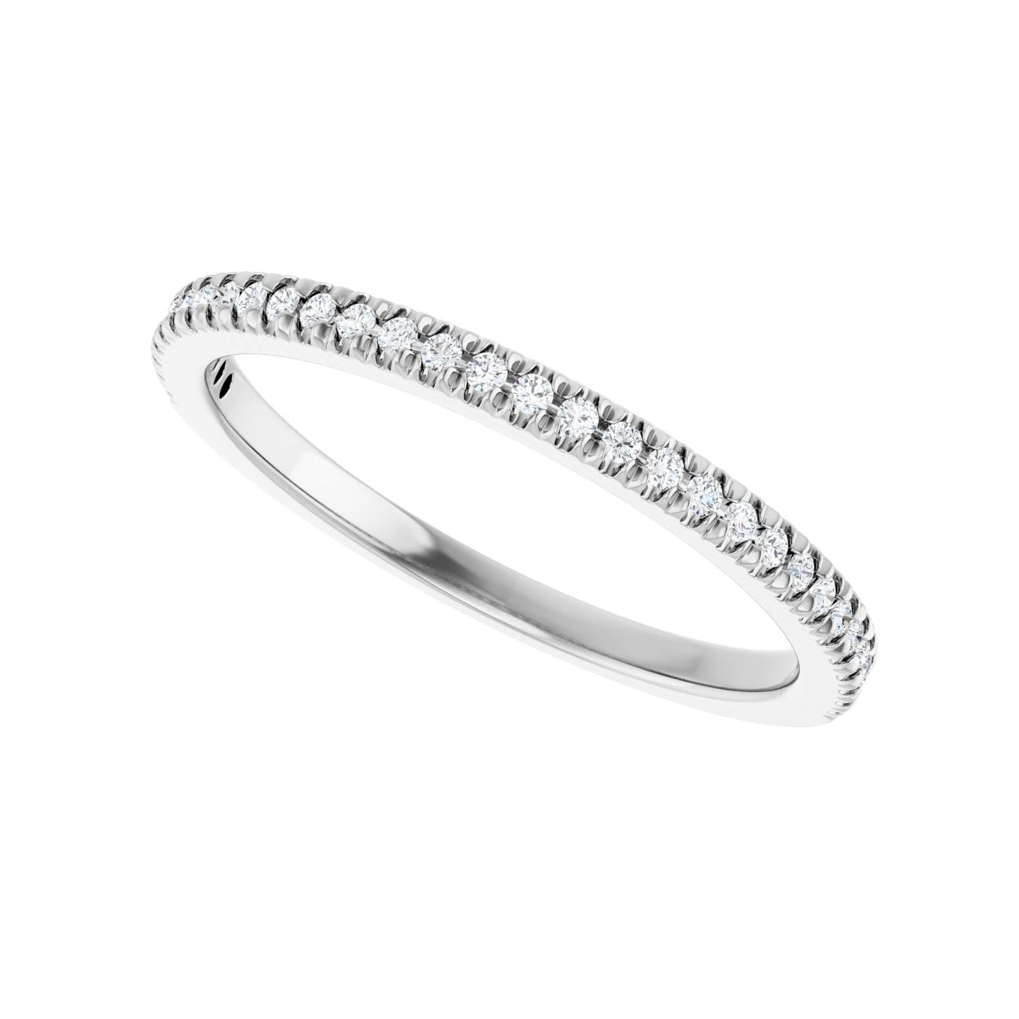 French-Set Anniversary Band - Round 1MM-2.5MM | Metal Type=14K White Gold | Diamond Size=1MM | Image 2
