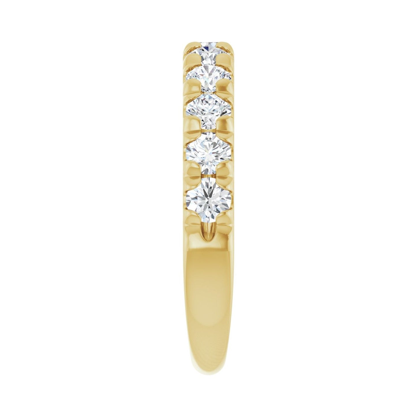 French-Set Anniversary Band - Round 3MM-4MM | Metal Type=14K Yellow Gold | Diamond Size=3MM | Image 1