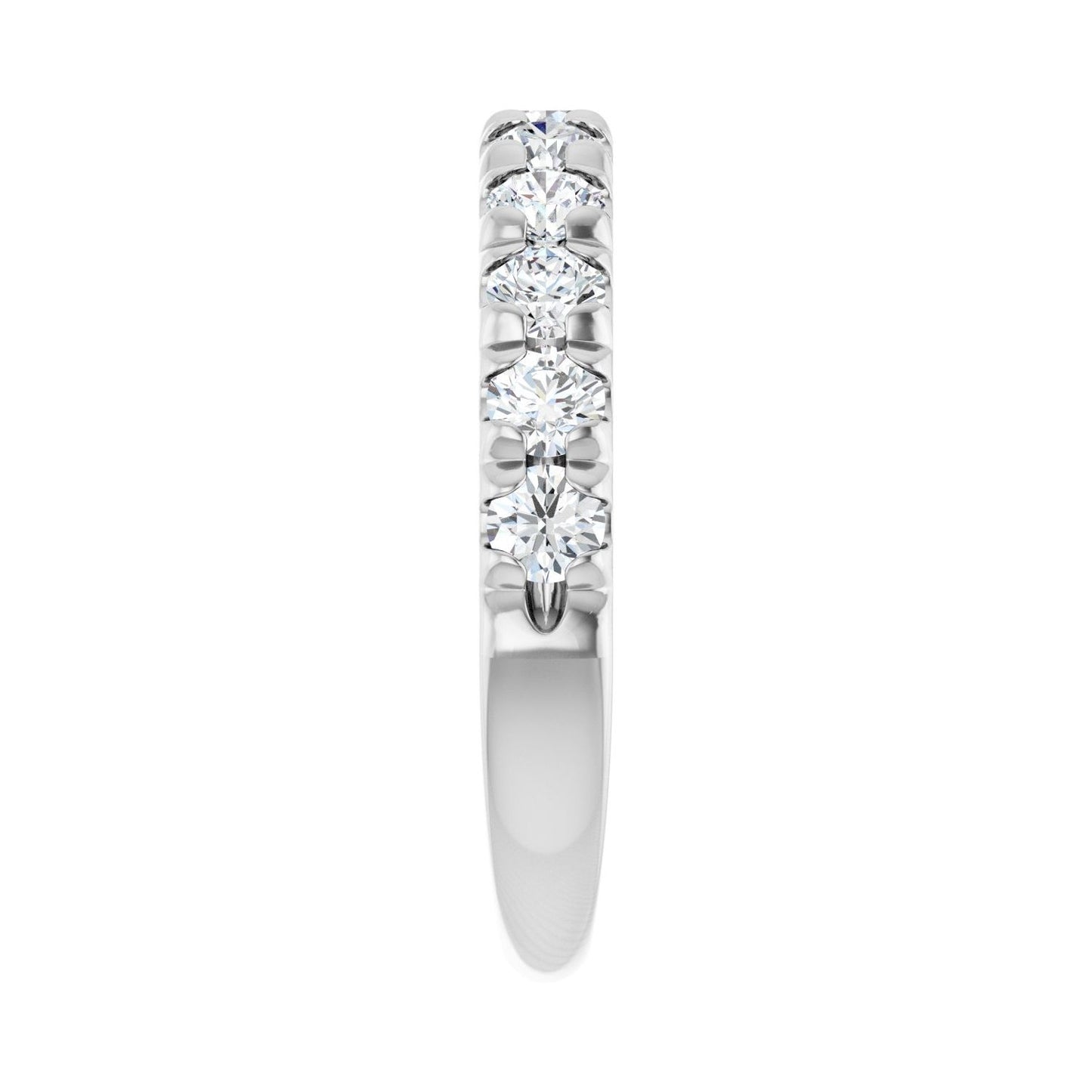 French-Set Anniversary Band - Round 3MM-4MM | Metal Type=Platinum | Diamond Size=3MM | Image 1