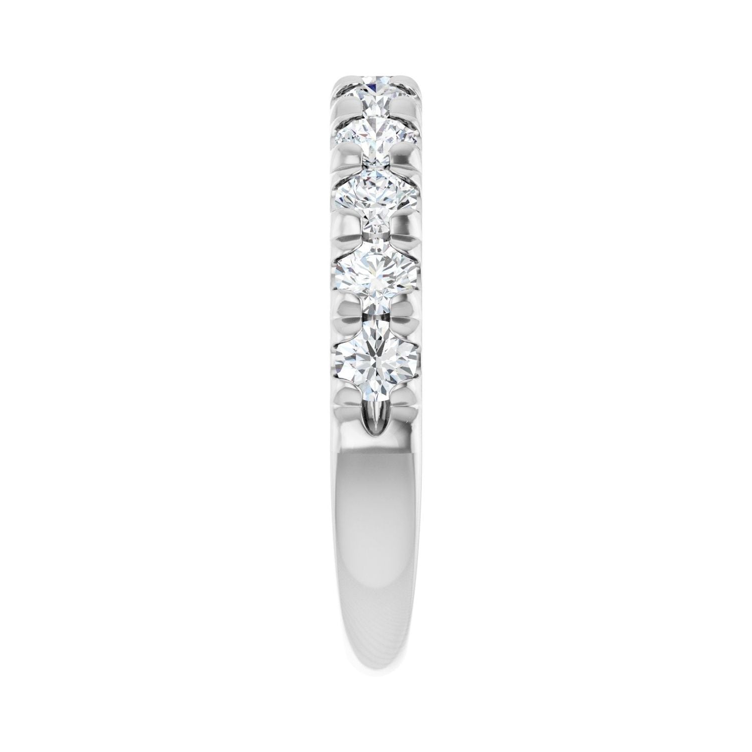 French-Set Anniversary Band - Round 3MM-4MM | Metal Type=Platinum | Diamond Size=3MM | Image 1