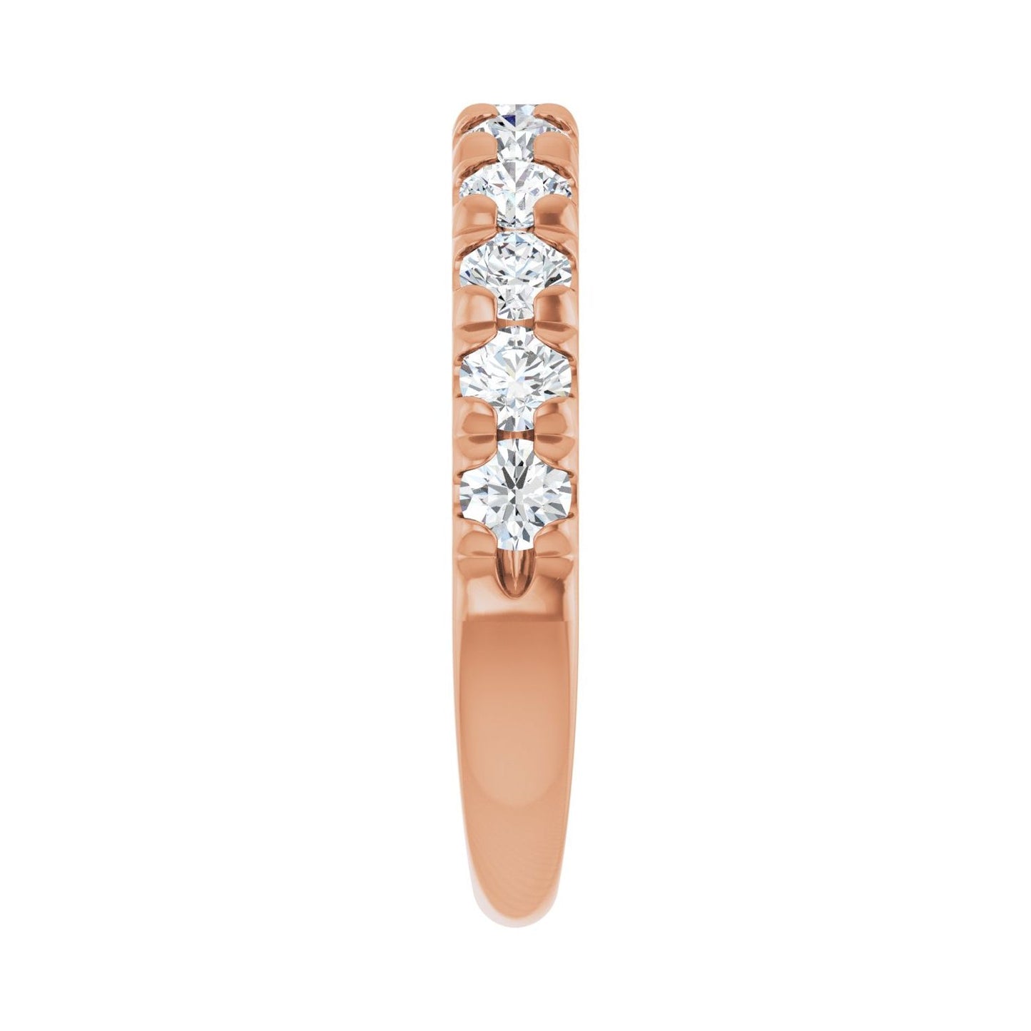 French-Set Anniversary Band - Round 3MM-4MM | Metal Type=14K Rose Gold | Diamond Size=3MM | Image 1