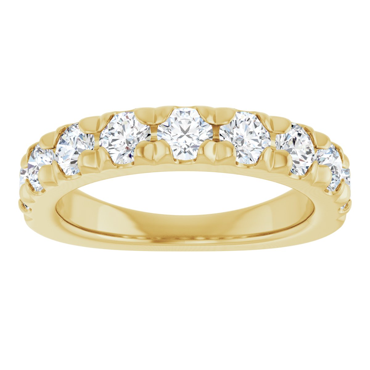 French-Set Anniversary Band - Round | Metal Type=14K Yellow Gold | Diamond Size=3.5MM | Image 1
