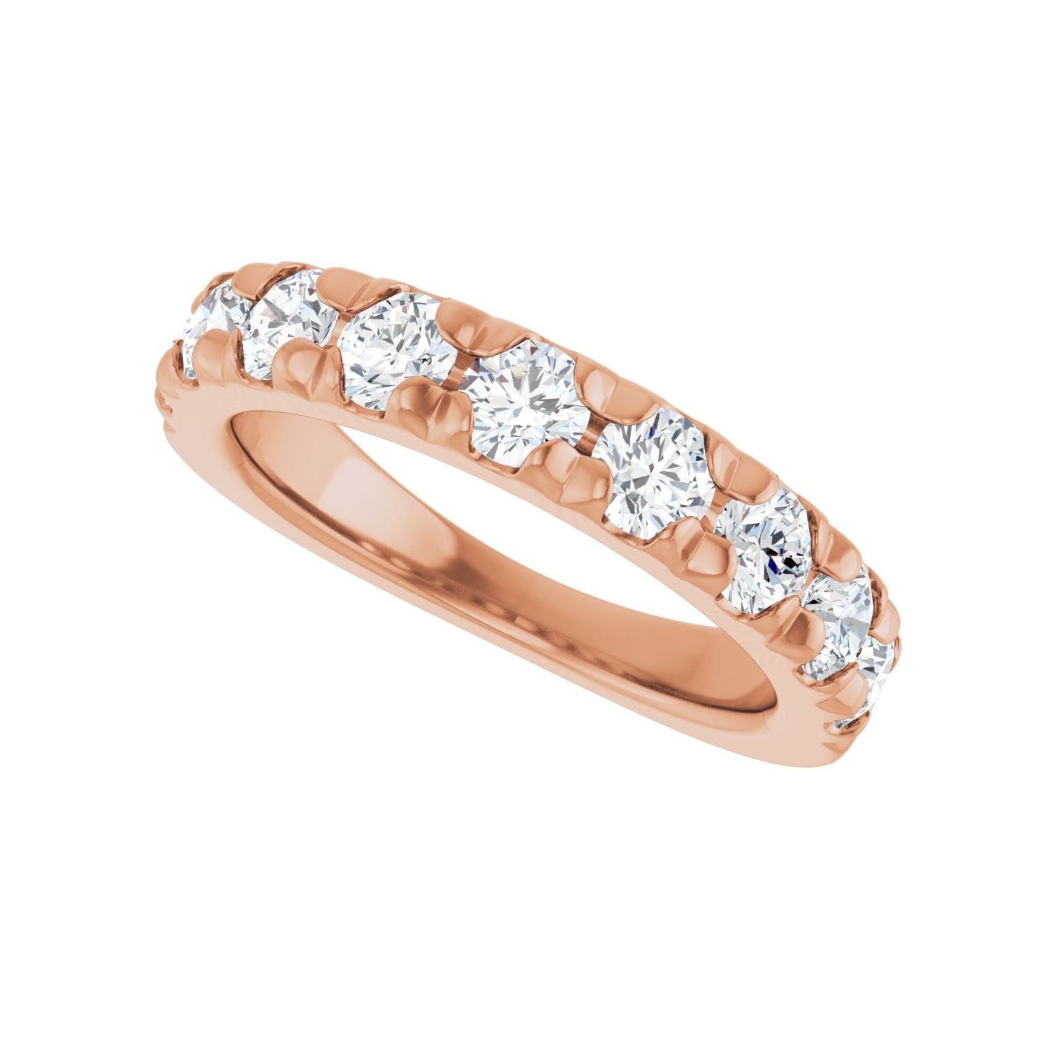 French-Set Anniversary Band - Round 3MM-4MM | Metal Type=14K Rose Gold | Diamond Size=3.5MM | Image 2