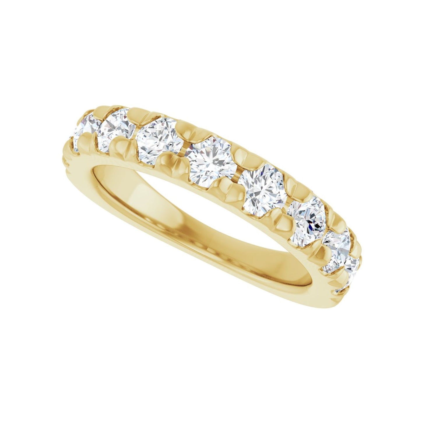 French-Set Anniversary Band - Round 3MM-4MM | Metal Type=14K Yellow Gold | Diamond Size=3.5MM | Image 2
