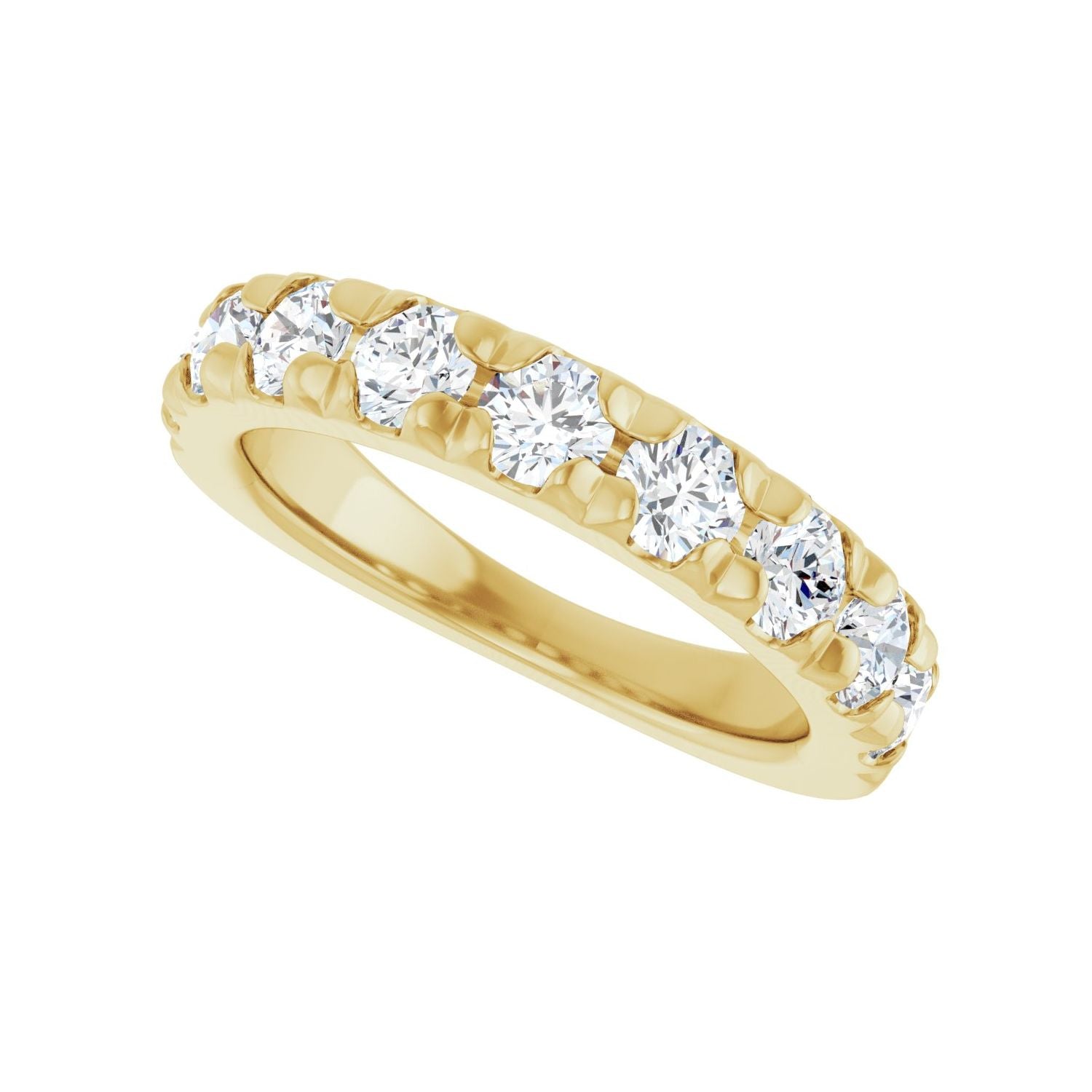 French-Set Anniversary Band - Round 3MM-4MM | Metal Type=14K Yellow Gold | Diamond Size=3.5MM | Image 2