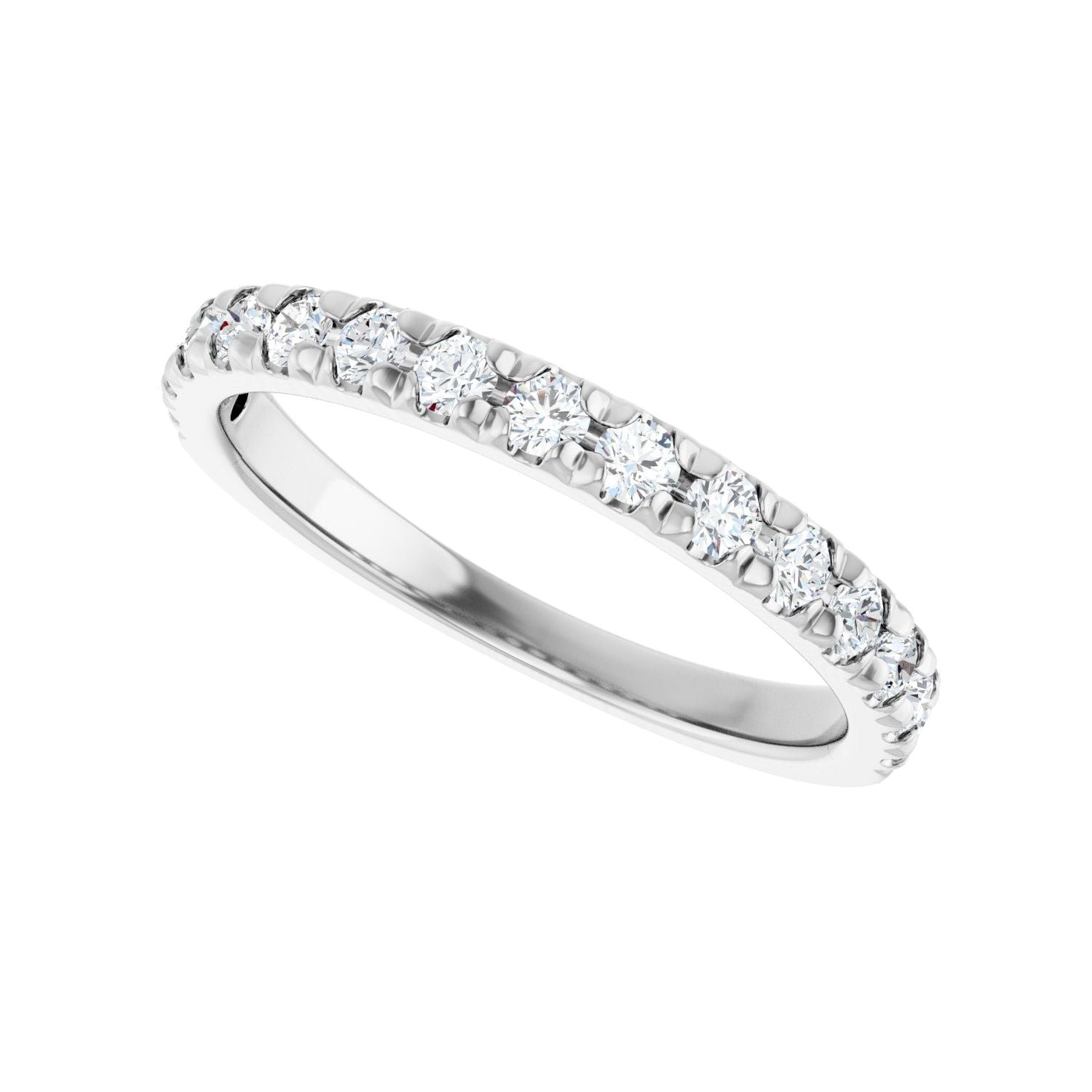 French-Set Anniversary Band - Round 1MM-2.5MM | Metal Type=14K White Gold | Diamond Size=2MM | Image 2