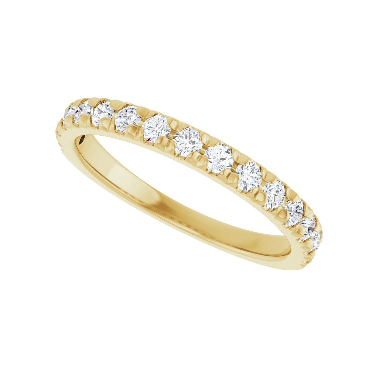 French-Set Anniversary Band - Round 1MM-2.5MM | Metal Type=14K Yellow Gold | Diamond Size=2MM | Image 2