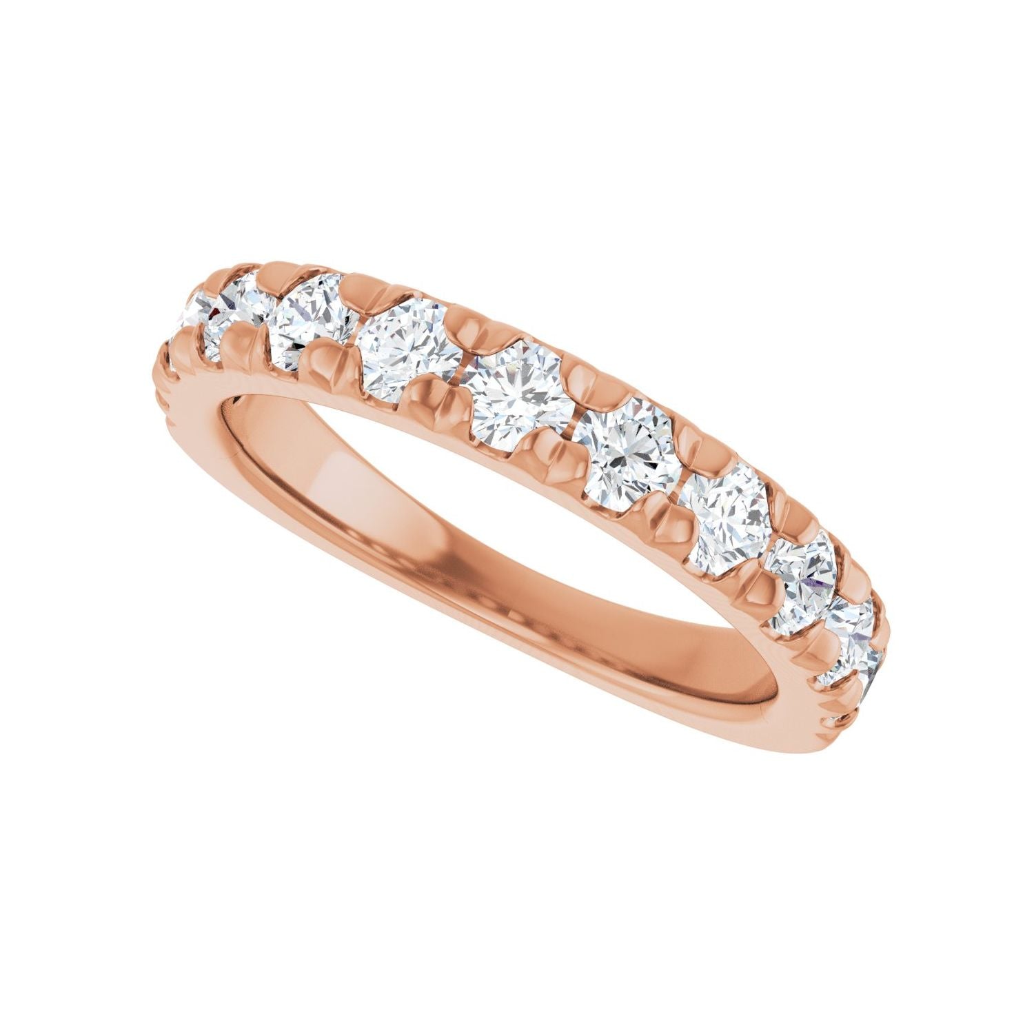 French-Set Anniversary Band - Round 3MM-4MM | Metal Type=14K Rose Gold | Diamond Size=3MM | Image 2