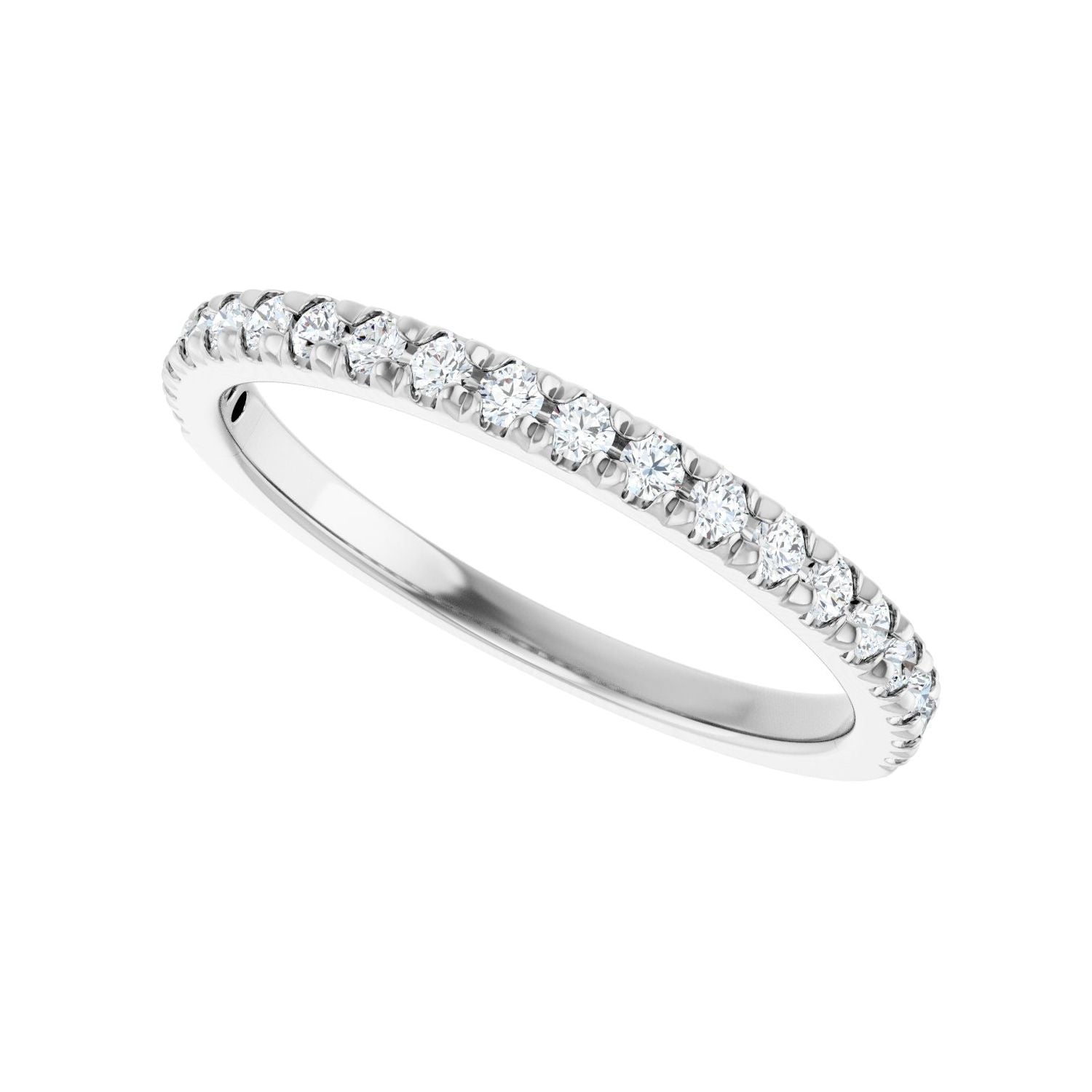 French-Set Anniversary Band - Round 1MM-2.5MM | Metal Type=14K White Gold | Diamond Size=1.5MM | Image 2