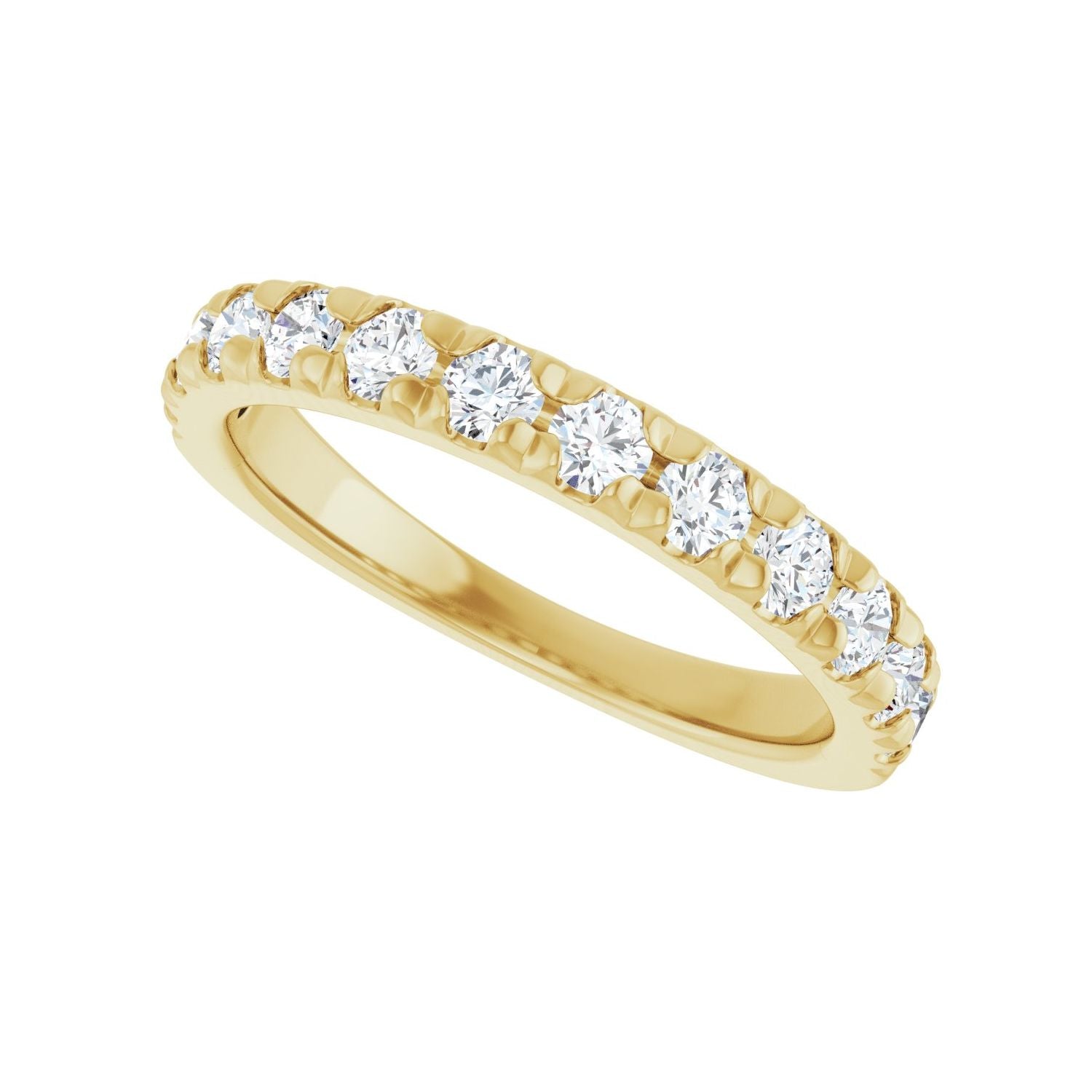 French-Set Anniversary Band - Round 1MM-2.5MM | Metal Type=14K Yellow Gold | Diamond Size=2.5MM | Image 2