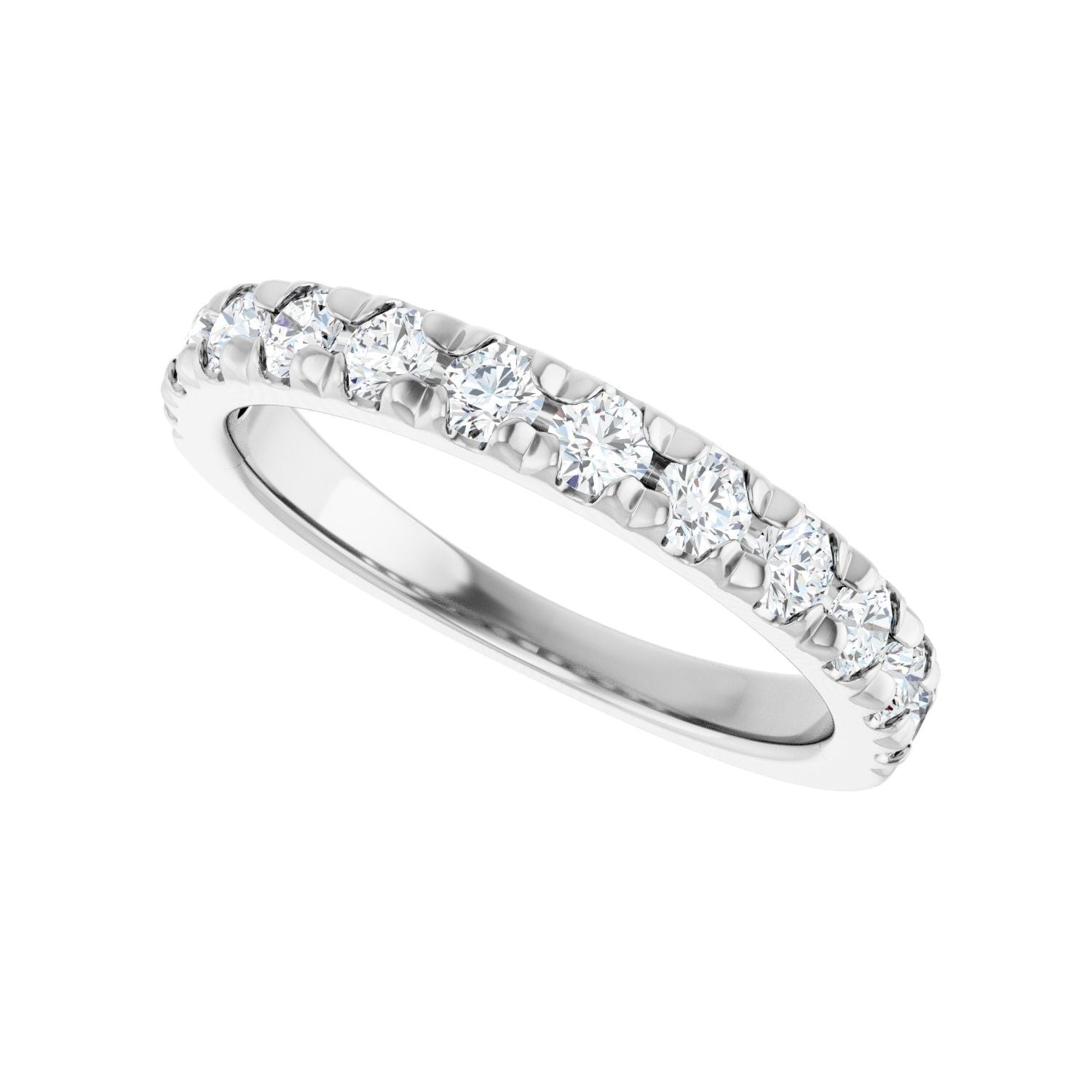 French-Set Anniversary Band - Round 1MM-2.5MM | Metal Type=14K White Gold | Diamond Size=2.5MM | Image 2
