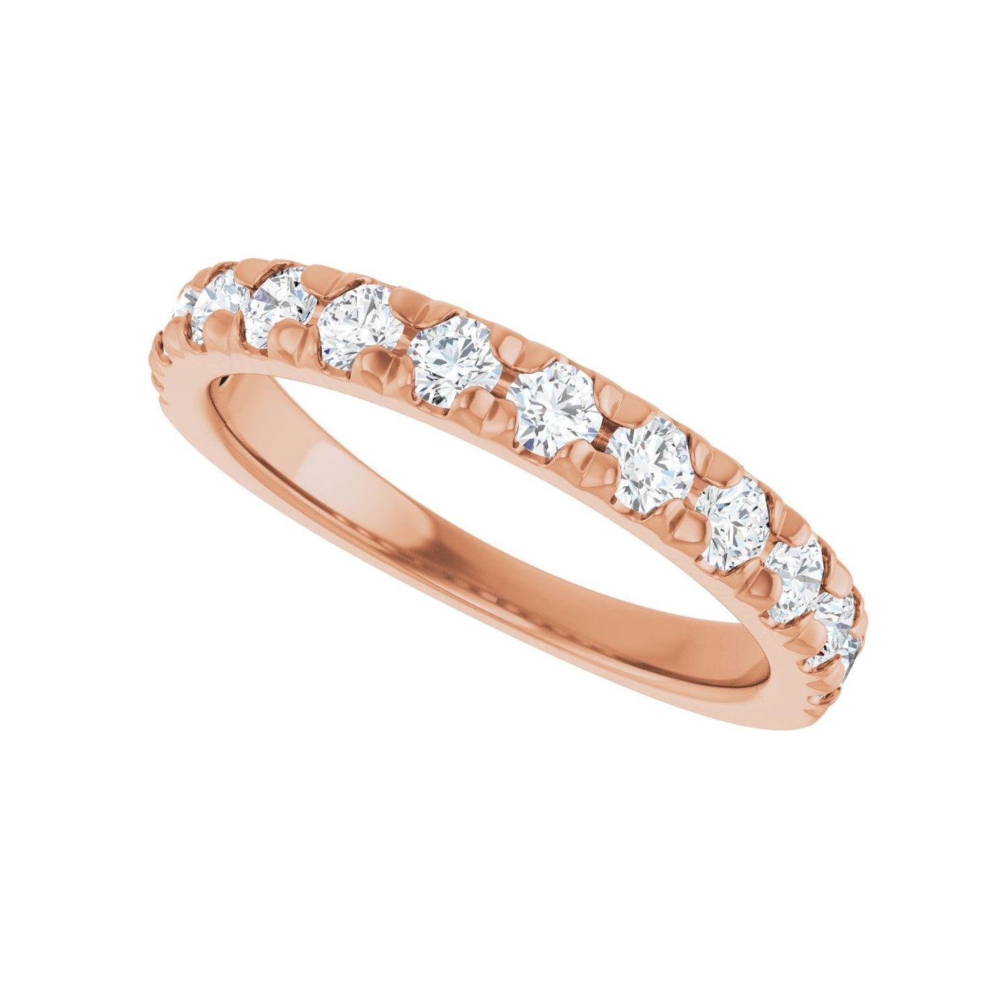 French-Set Anniversary Band - Round 1MM-2.5MM | Metal Type=14K Rose Gold | Diamond Size=2.5MM | Image 2