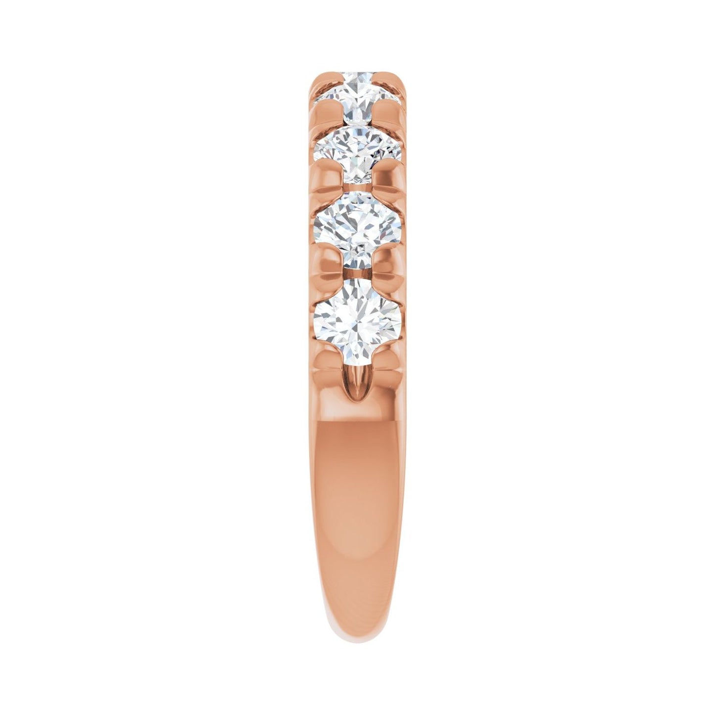 French-Set Anniversary Band - Round 3MM-4MM | Metal Type=14K Rose Gold | Diamond Size=3.5MM | Image 1