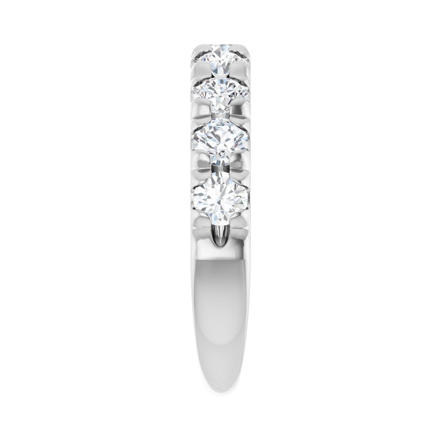 French-Set Anniversary Band - Round 3MM-4MM | Metal Type=Platinum | Diamond Size=3.5MM | Image 1