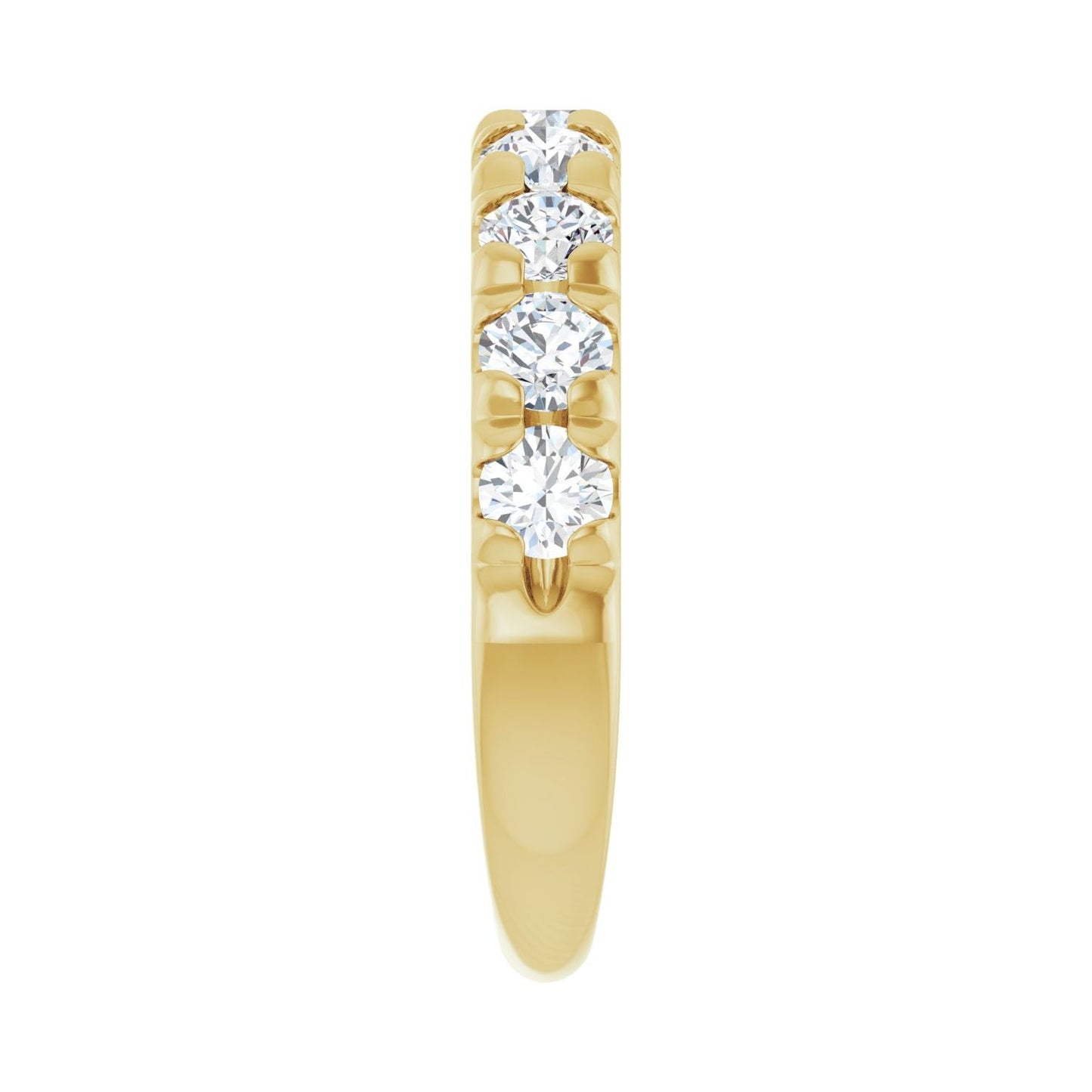French-Set Anniversary Band - Round 3MM-4MM | Metal Type=14K Yellow Gold | Diamond Size=3.5MM | Image 1