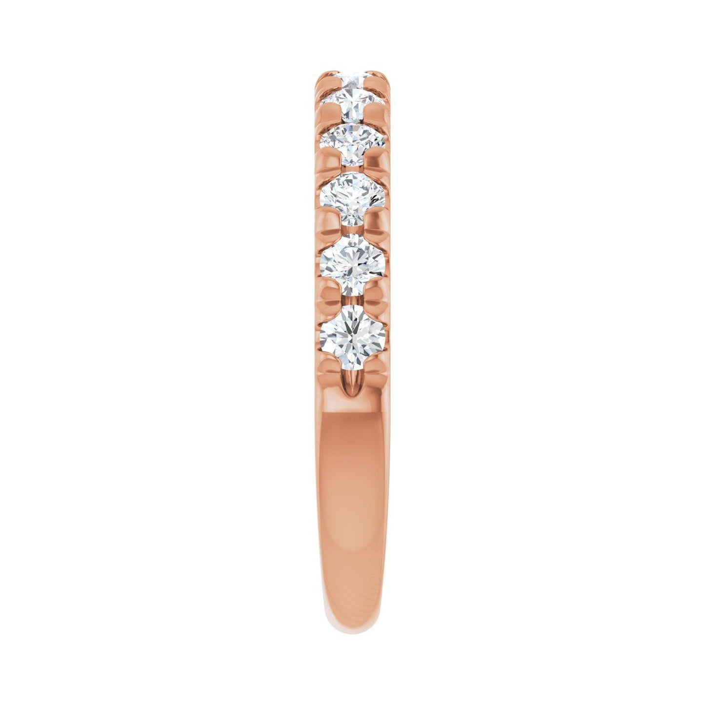 French-Set Anniversary Band - Round 1MM-2.5MM | Metal Type=14K Rose Gold | Diamond Size=2.5MM | Image 1