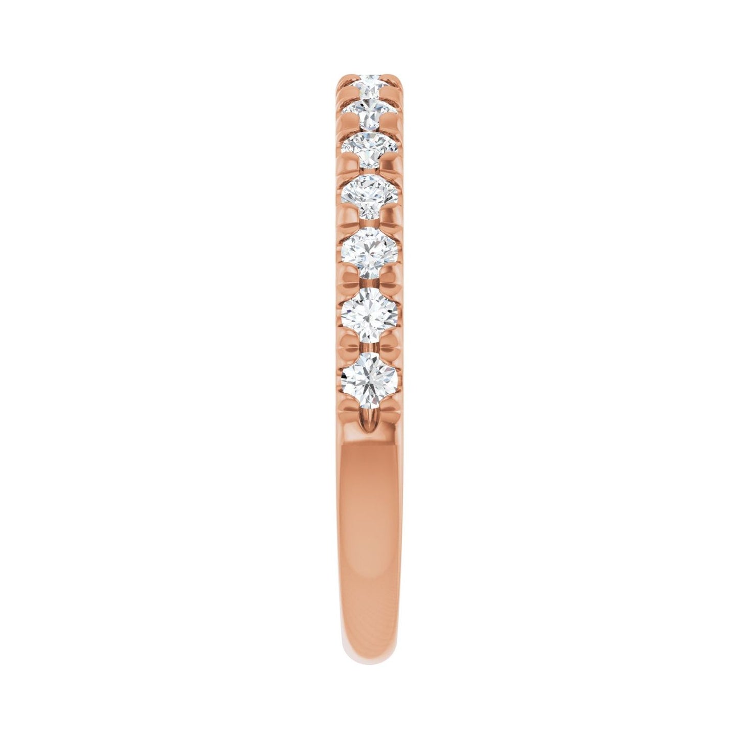 French-Set Anniversary Band - Round 1MM-2.5MM | Metal Type=14K Rose Gold | Diamond Size=2MM | Image 1