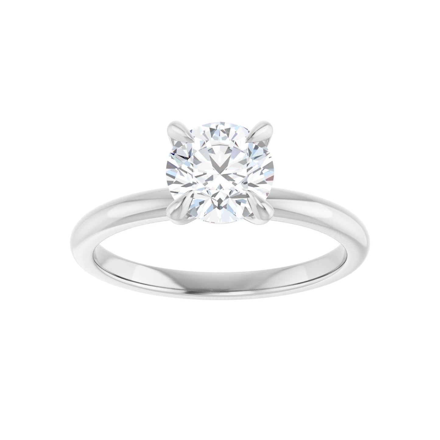 Round Solitaire Engagement Ring | Metal Type=14K White Gold | Center Stone Size=1 CT | Image 3
