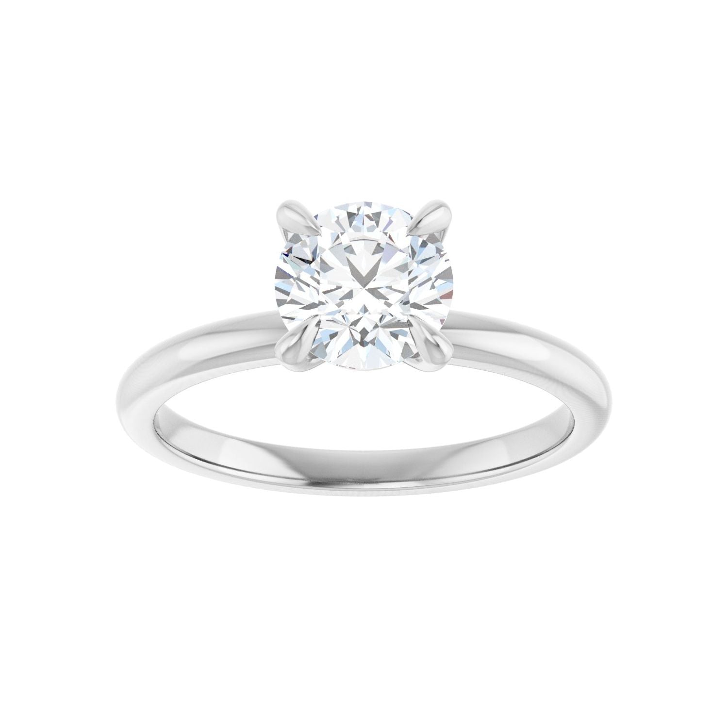 Round Solitaire Engagement Ring | Metal Type=14K White Gold | Center Stone Size=1 CT | Image 3