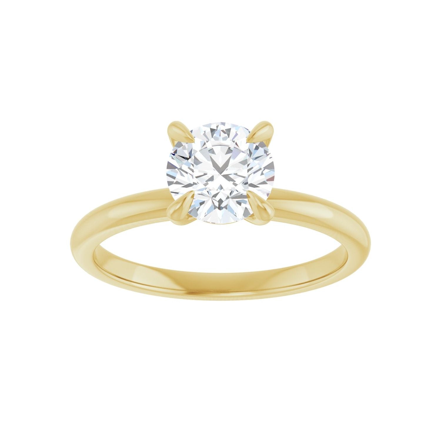 Round Solitaire Engagement Ring | Metal Type=14K Yellow Gold | Center Stone Size=1 CT | Image 3
