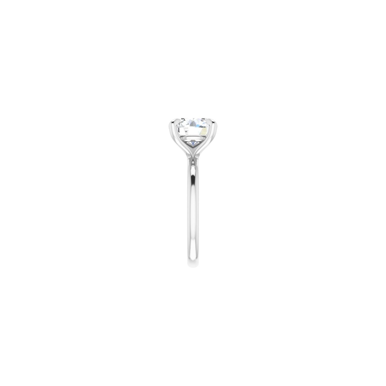 Round Solitaire Engagement Ring | Metal Type=14K White Gold | Center Stone Size=3 CT | Image 4