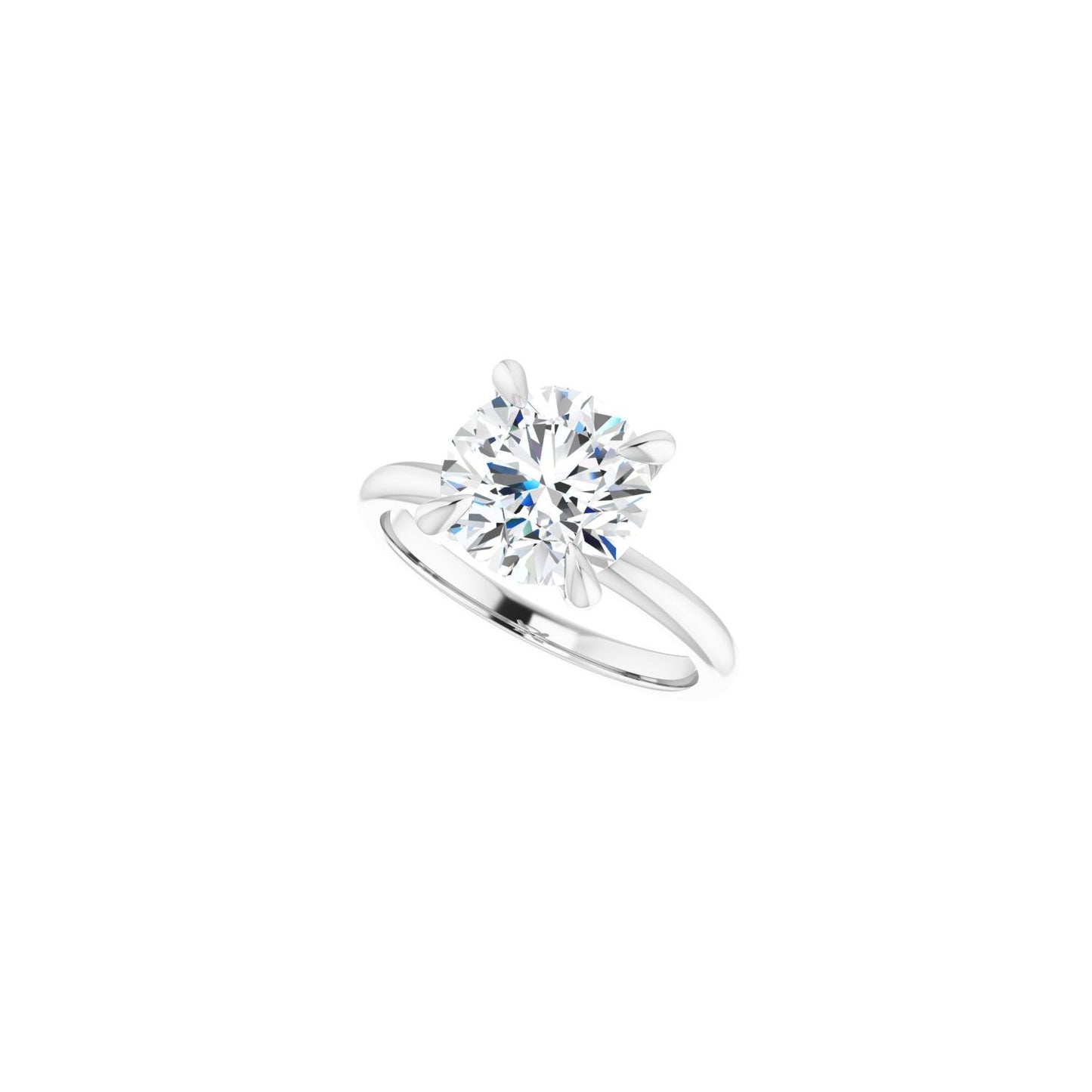 Round Solitaire Engagement Ring | Metal Type=14K White Gold | Center Stone Size=2.5 CT | Image 5