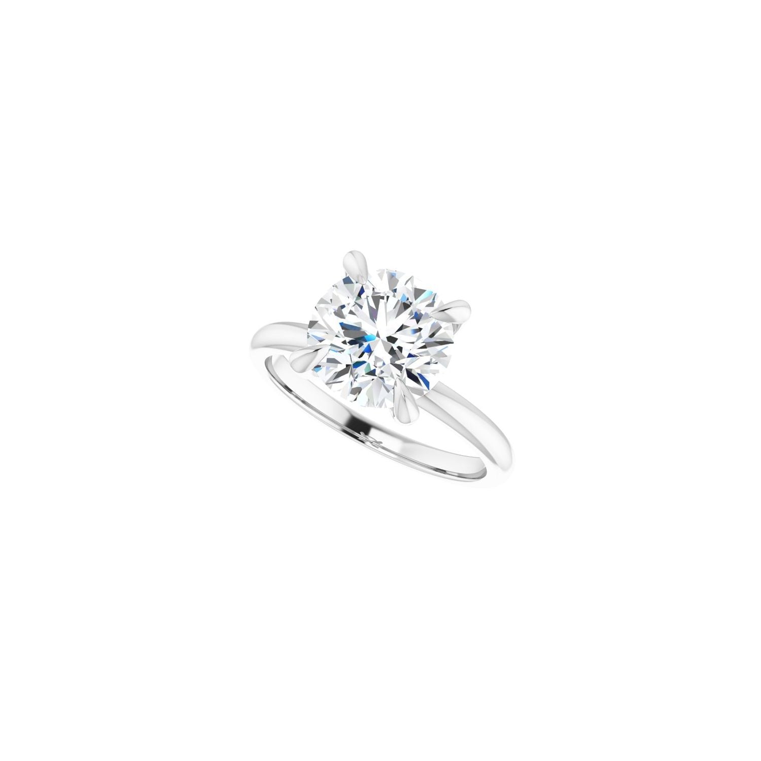 Round Solitaire Engagement Ring | Metal Type=14K White Gold | Center Stone Size=2.5 CT | Image 5