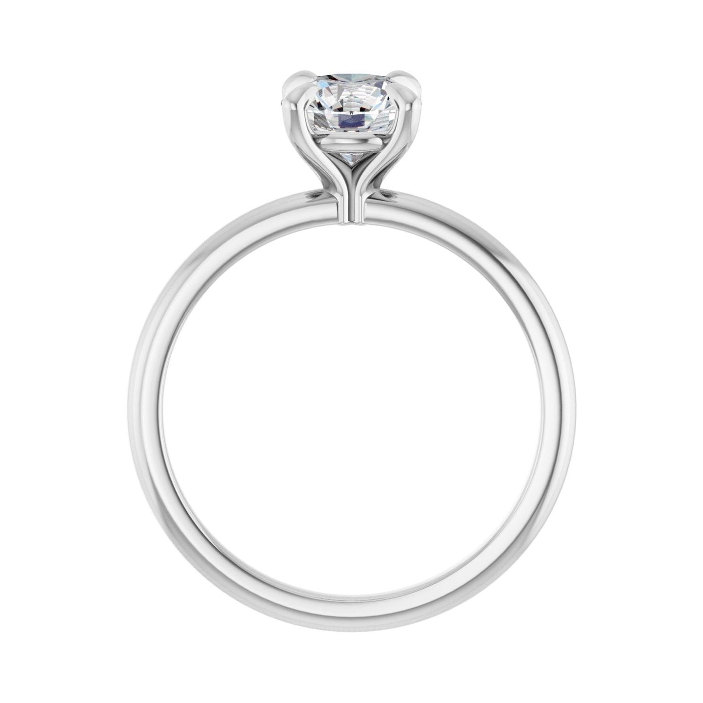 Round Solitaire Engagement Ring | Metal Type=14K White Gold | Center Stone Size=1 CT | Image 2
