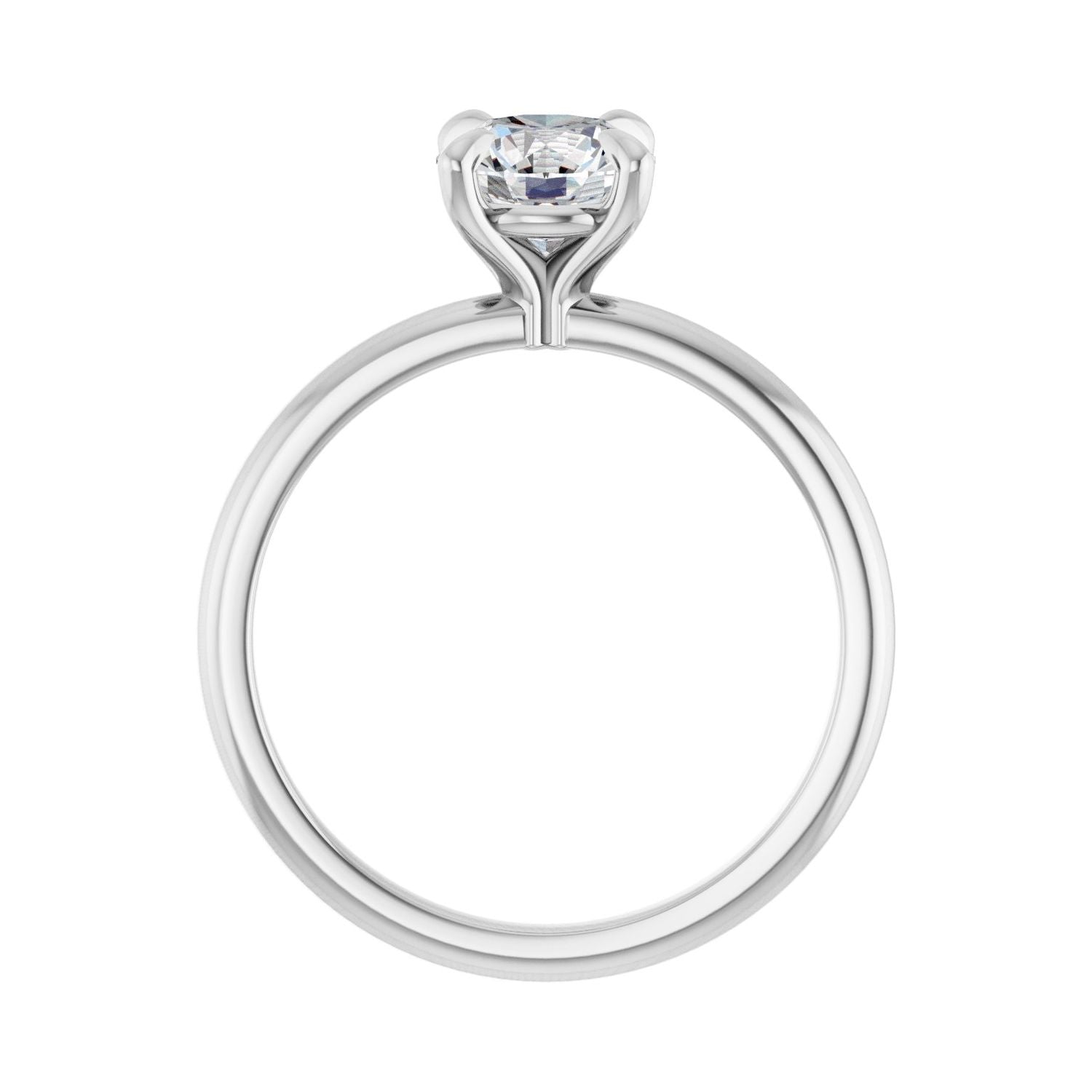 Round Solitaire Engagement Ring | Metal Type=14K White Gold | Center Stone Size=1 CT | Image 2