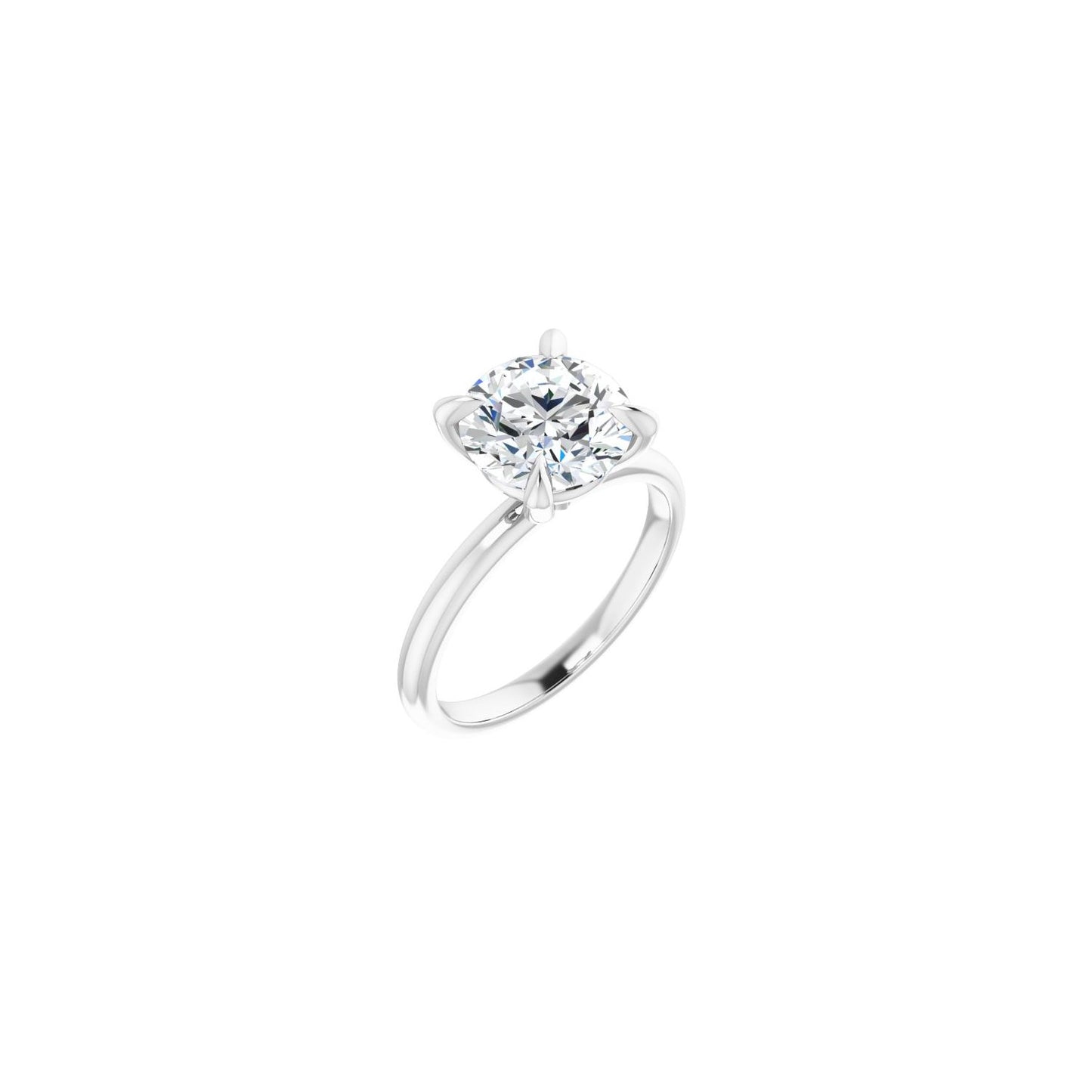 Round Solitaire Engagement Ring | Metal Type=14K White Gold | Center Stone Size=2.5 CT | Image 1