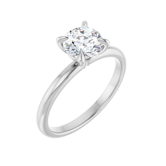 Round Solitaire Engagement Ring | Metal Type=14K White Gold | Center Stone Size=1 CT | Image 1