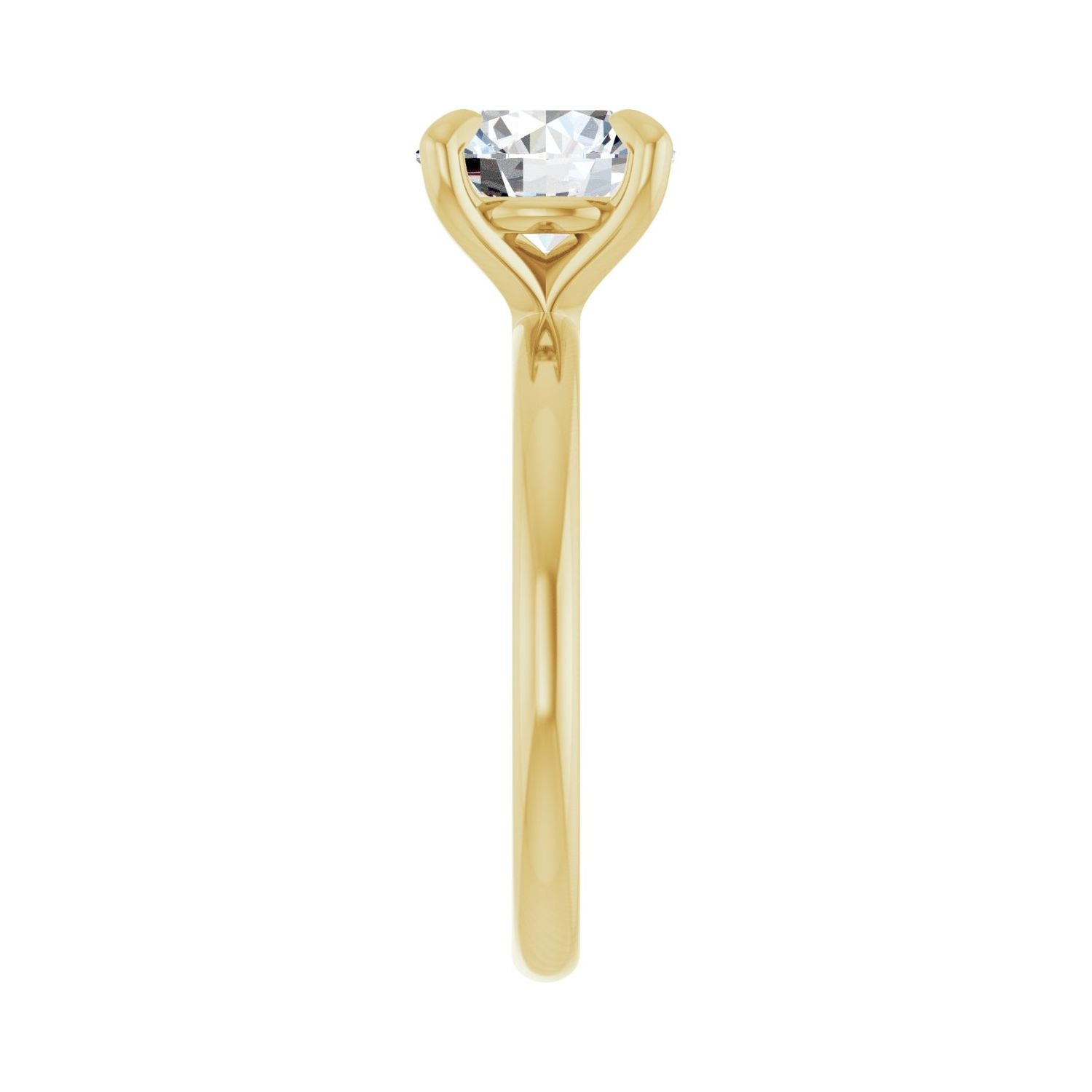 Round Solitaire Engagement Ring | Metal Type=14K Yellow Gold | Center Stone Size=2 CT | Image 4