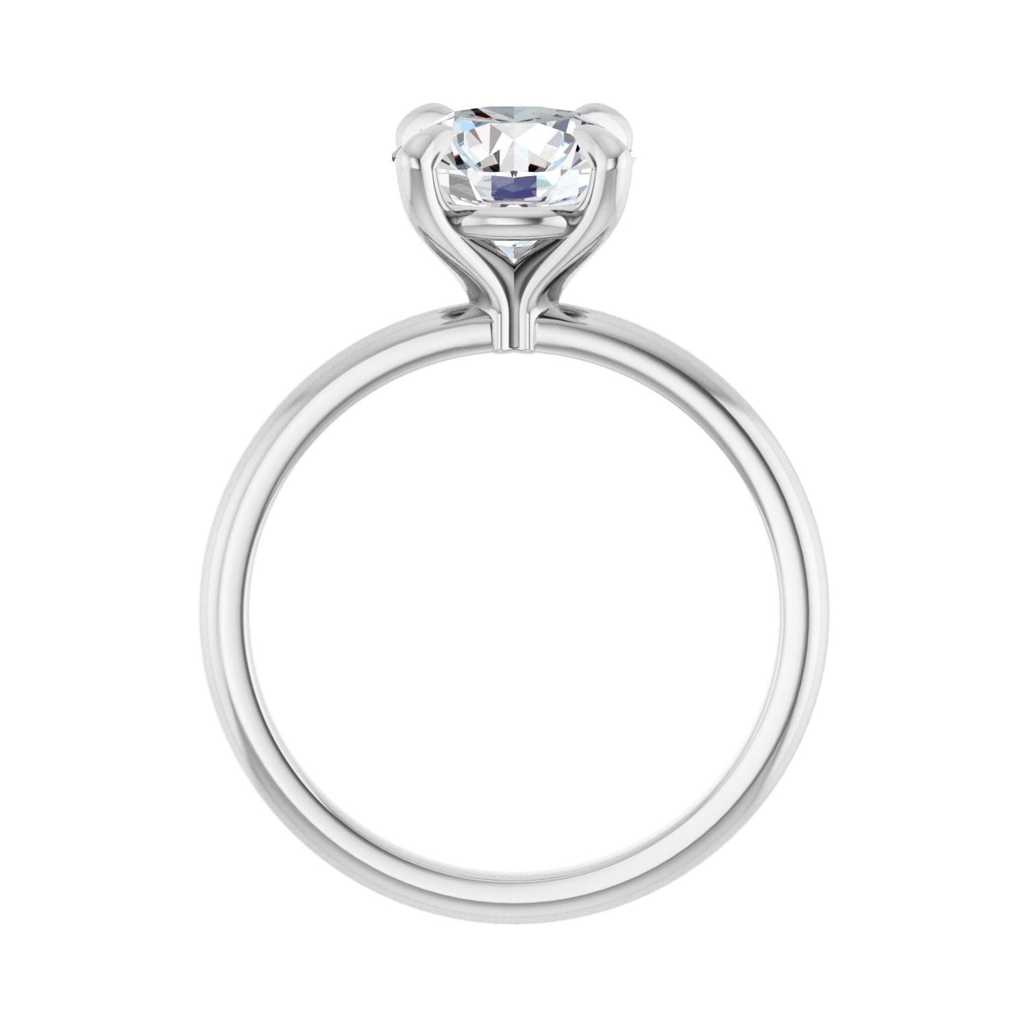 Round Solitaire Engagement Ring | Metal Type=14K White Gold | Center Stone Size=2 CT | Image 2
