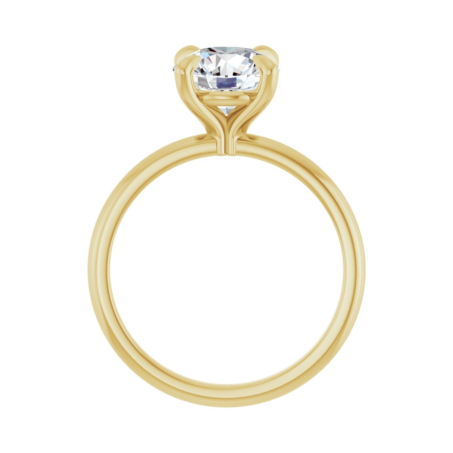 Round Solitaire Engagement Ring | Metal Type=14K Yellow Gold | Center Stone Size=2 CT | Image 2