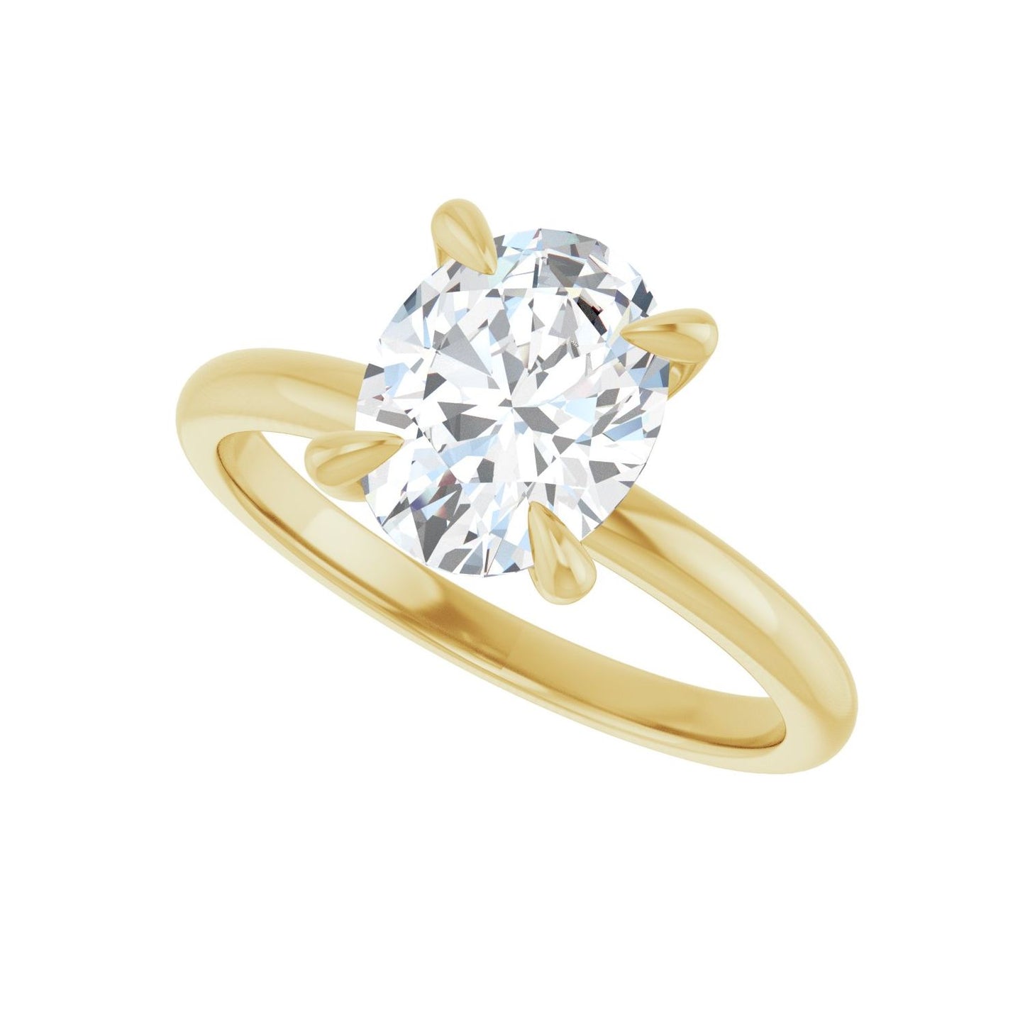 Oval Solitaire Engagement Ring | Metal Type=14K Yellow Gold | Center Stone Size=2 CT | Image 5