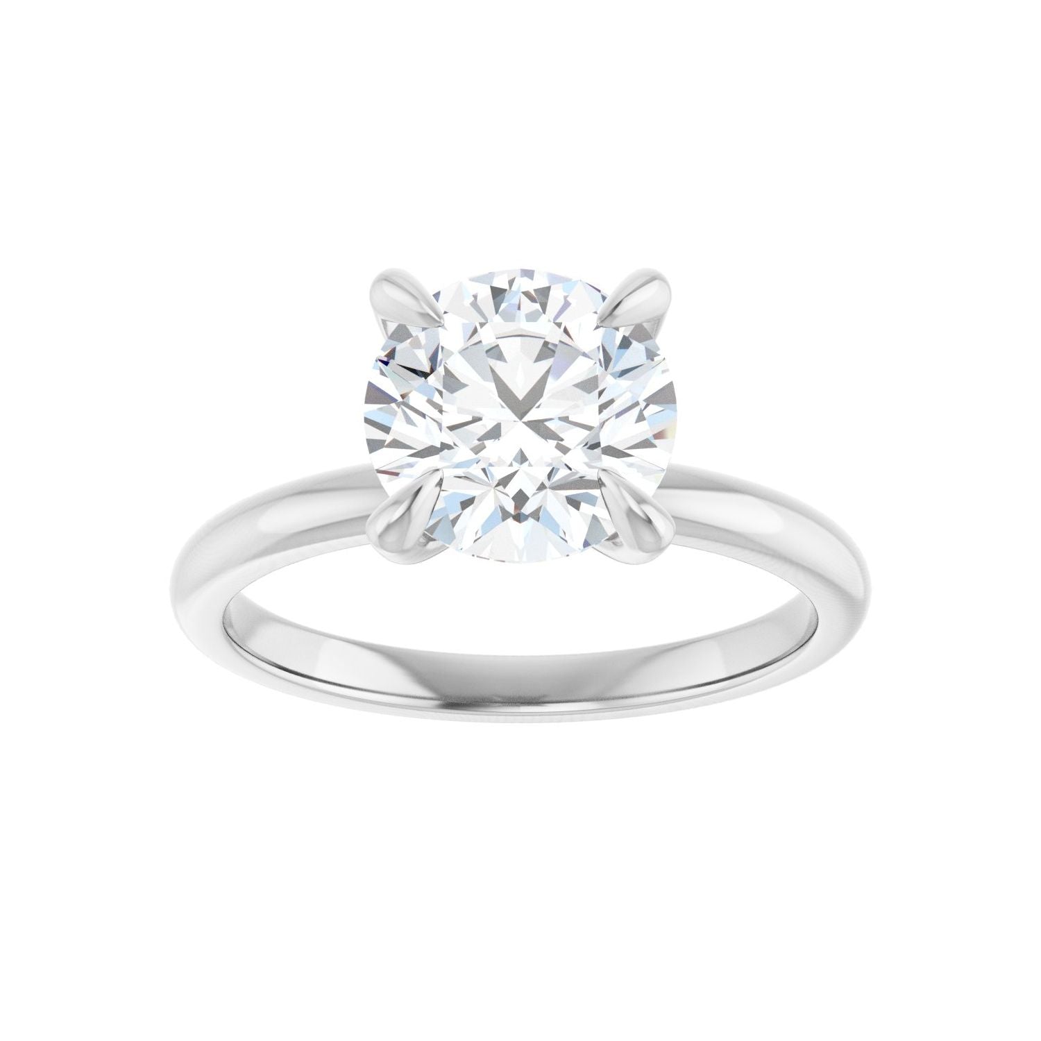 Round Solitaire Engagement Ring | Metal Type=14K White Gold | Center Stone Size=2 CT | Image 3